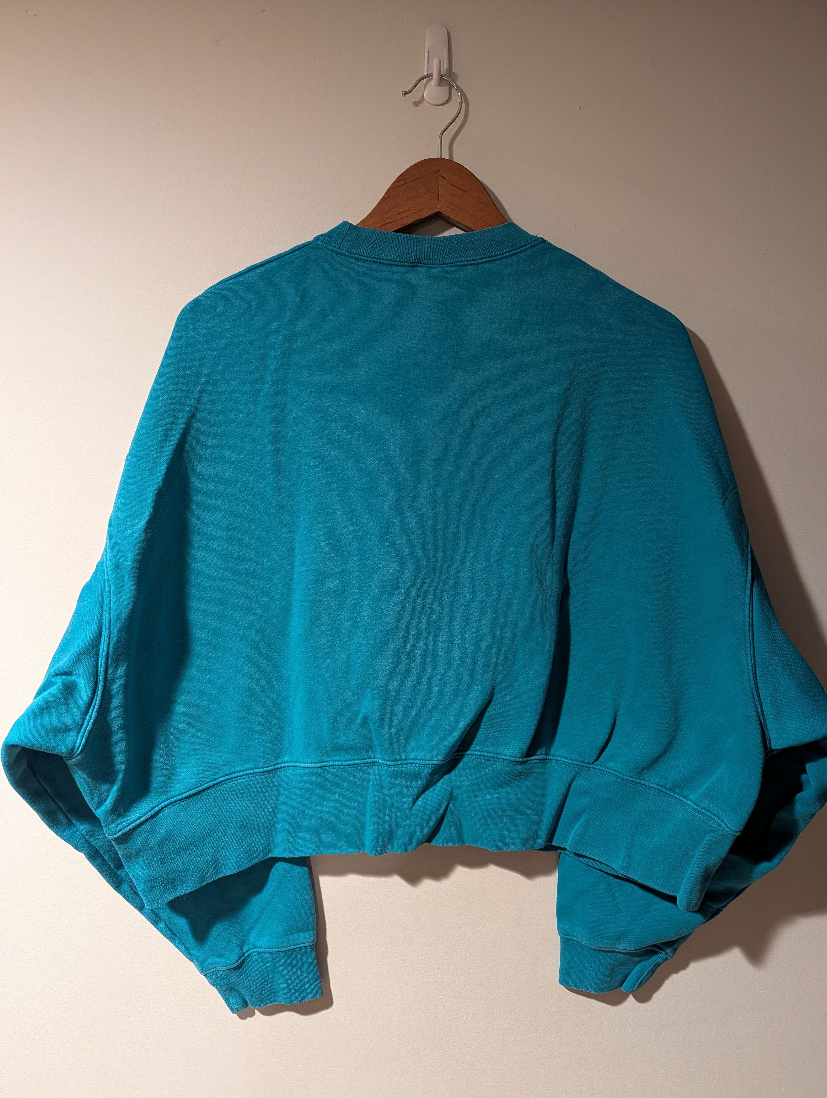 Nike VTG Nike Center Swoosh Pullover Sweatshirt Teal Boxy Crop Size M / US 6-8 / IT 42-44 - 3 Thumbnail