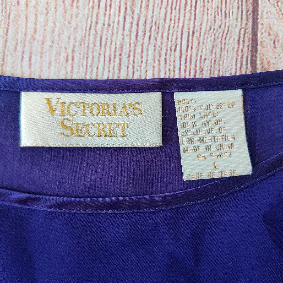 Victoria's Secret Vintage gold label lace trim sheer PJ top sz L Size L / US 10 / IT 46 - 9 Thumbnail