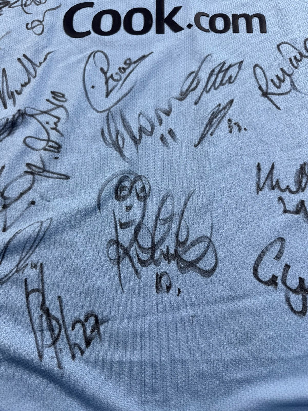 Le Coq Sportif Manchester City 2008/2009 All Squad Autographed Jersey Shirt Size US XL / EU 56 / 4 - 11 Thumbnail
