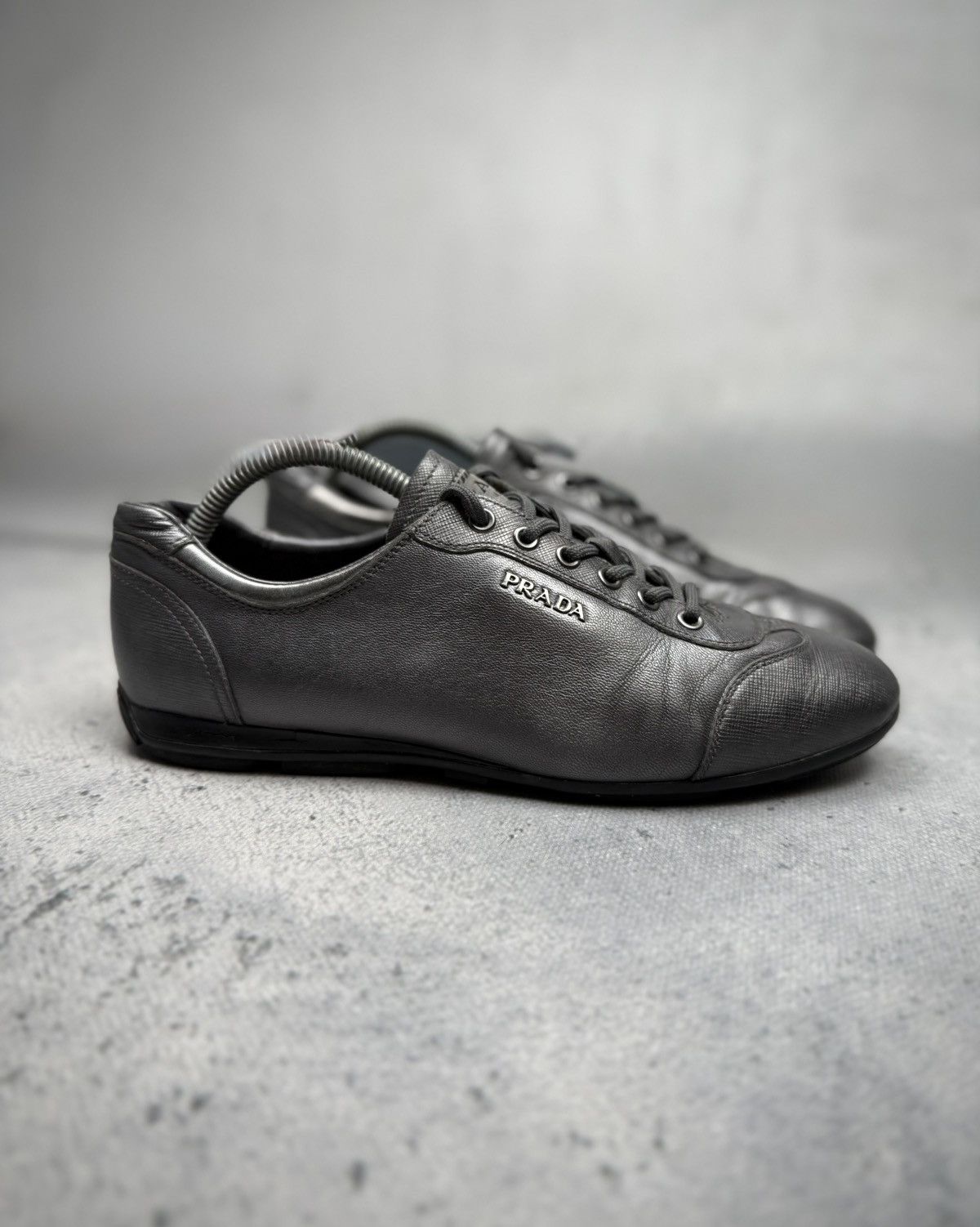 Prada Vintage Prada Saffiano Leather Low Top Sneakers Rare 00s y2k Size US 8 / IT 38 - 1 Thumbnail