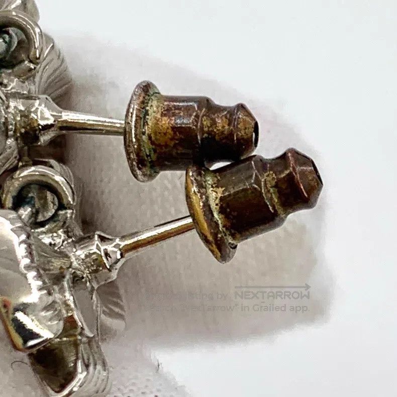 Chanel Chanel Silver bow double C diamond stud earrings Size ONE SIZE - 9 Thumbnail