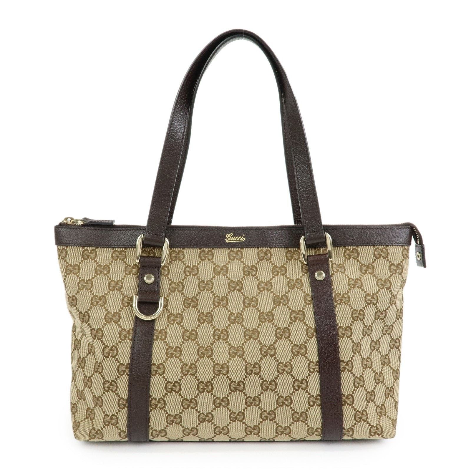 Gucci Gucci Abbey GG Canvas & Leather Tote Brown Size ONE SIZE - 1 Thumbnail