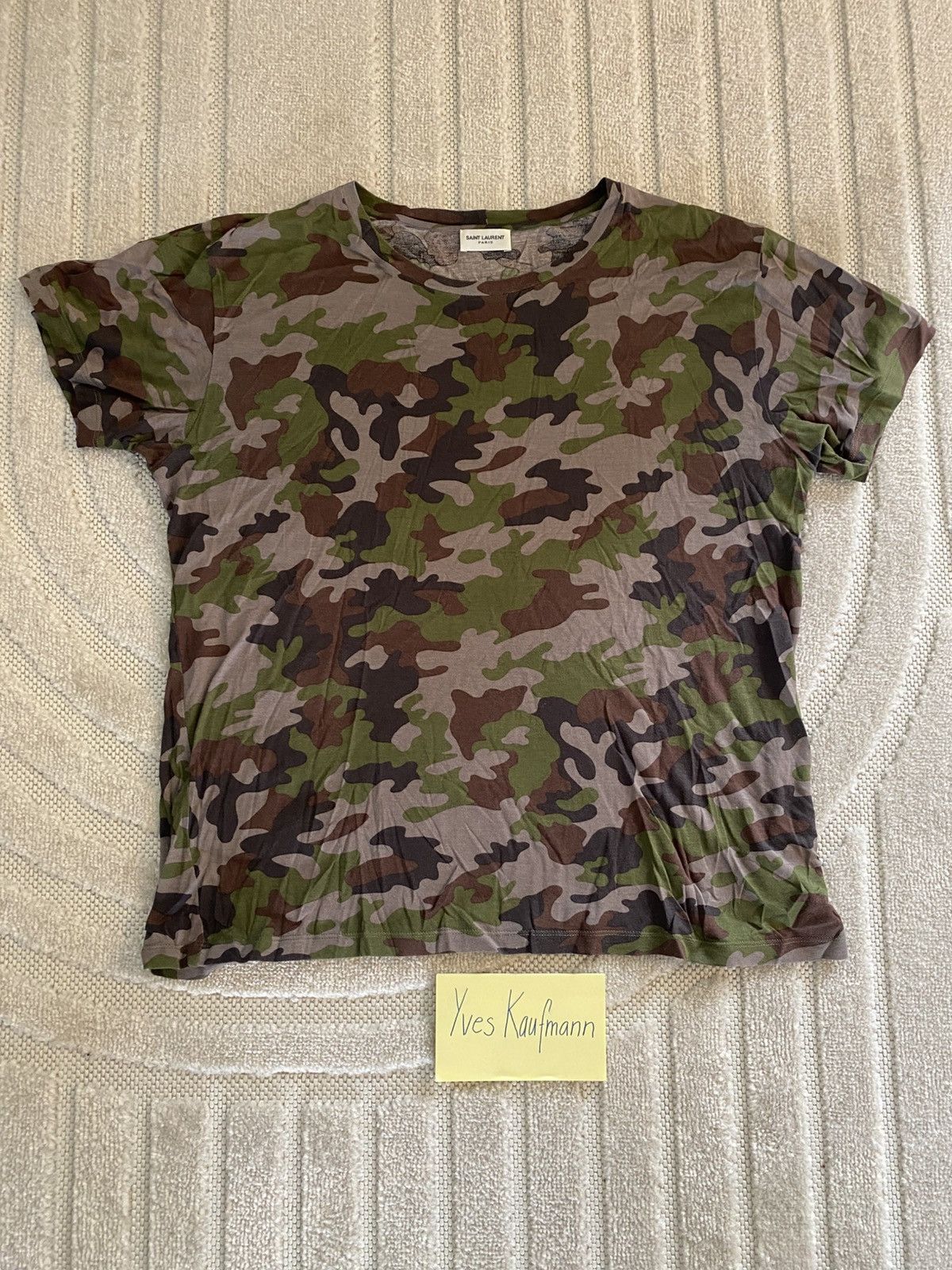 Saint Laurent Paris Saint Laurent Paris Camo Over Printed Camo T-Shirt (Size L) Size US L / EU 52-54 / 3 - 1 Thumbnail