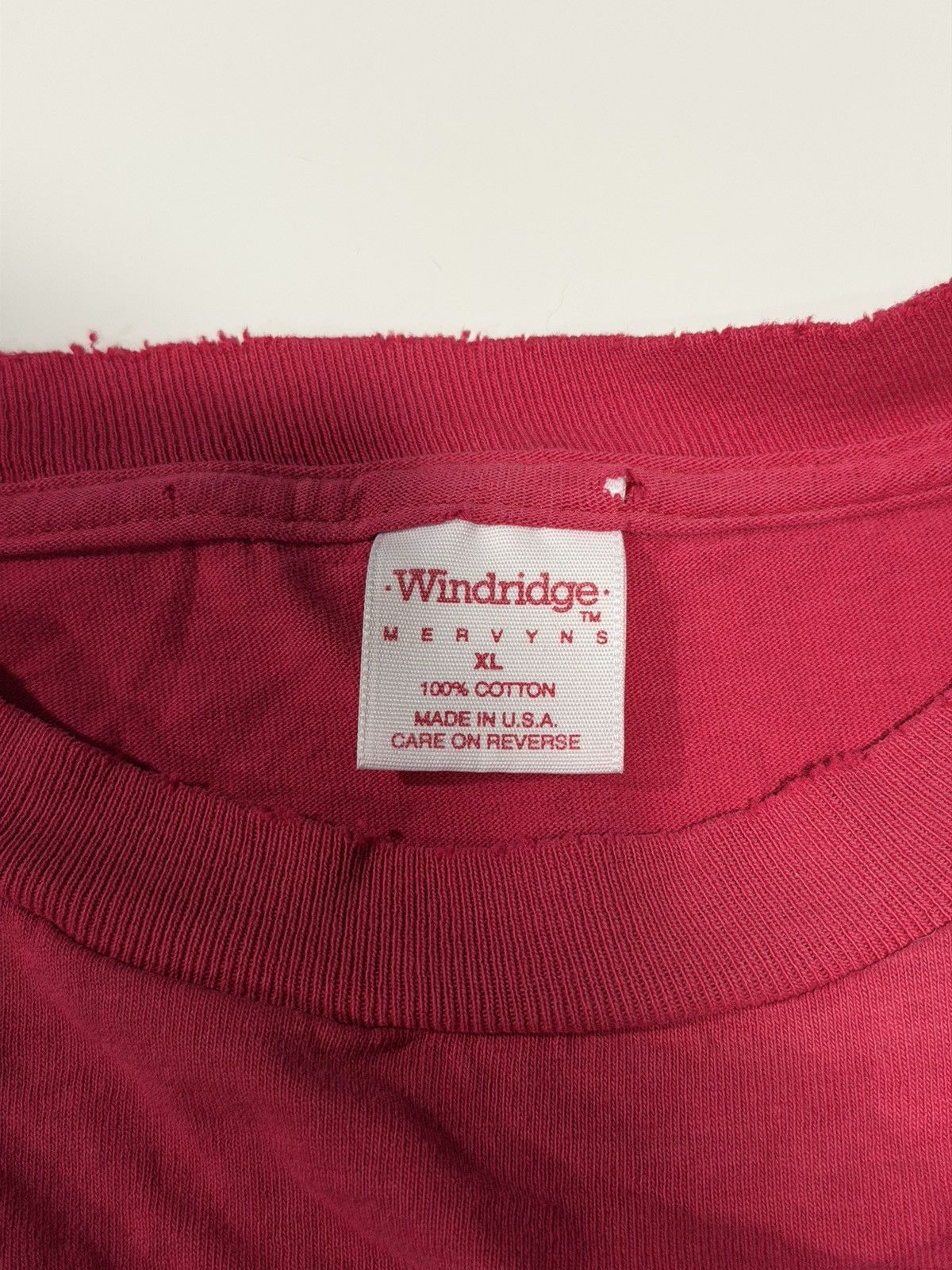 Vintage 1990s Vintage Red Blank Single Stitch Faded Distressed LS XL Size US XL / EU 56 / 4 - 13 Thumbnail