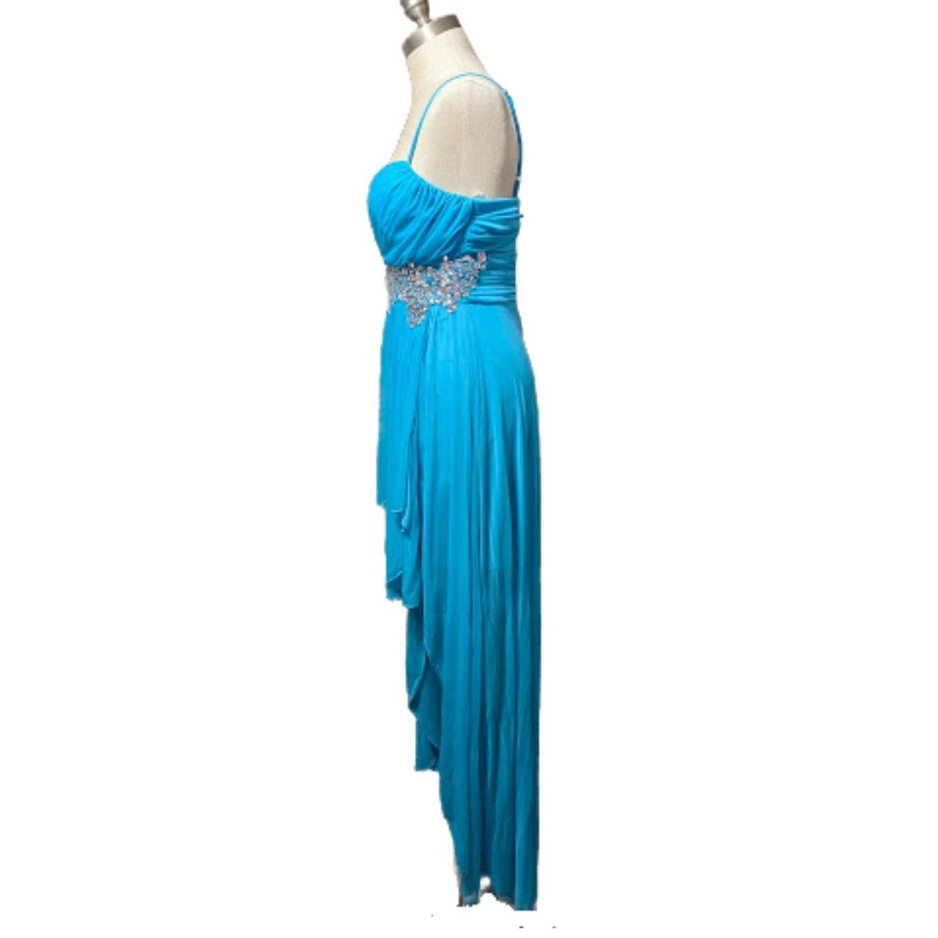 Unknown London B Darlin Turquoise Formal Dress Hi Low Strapless Size 9/10 Size M / US 6-8 / IT 42-44 - 3 Thumbnail