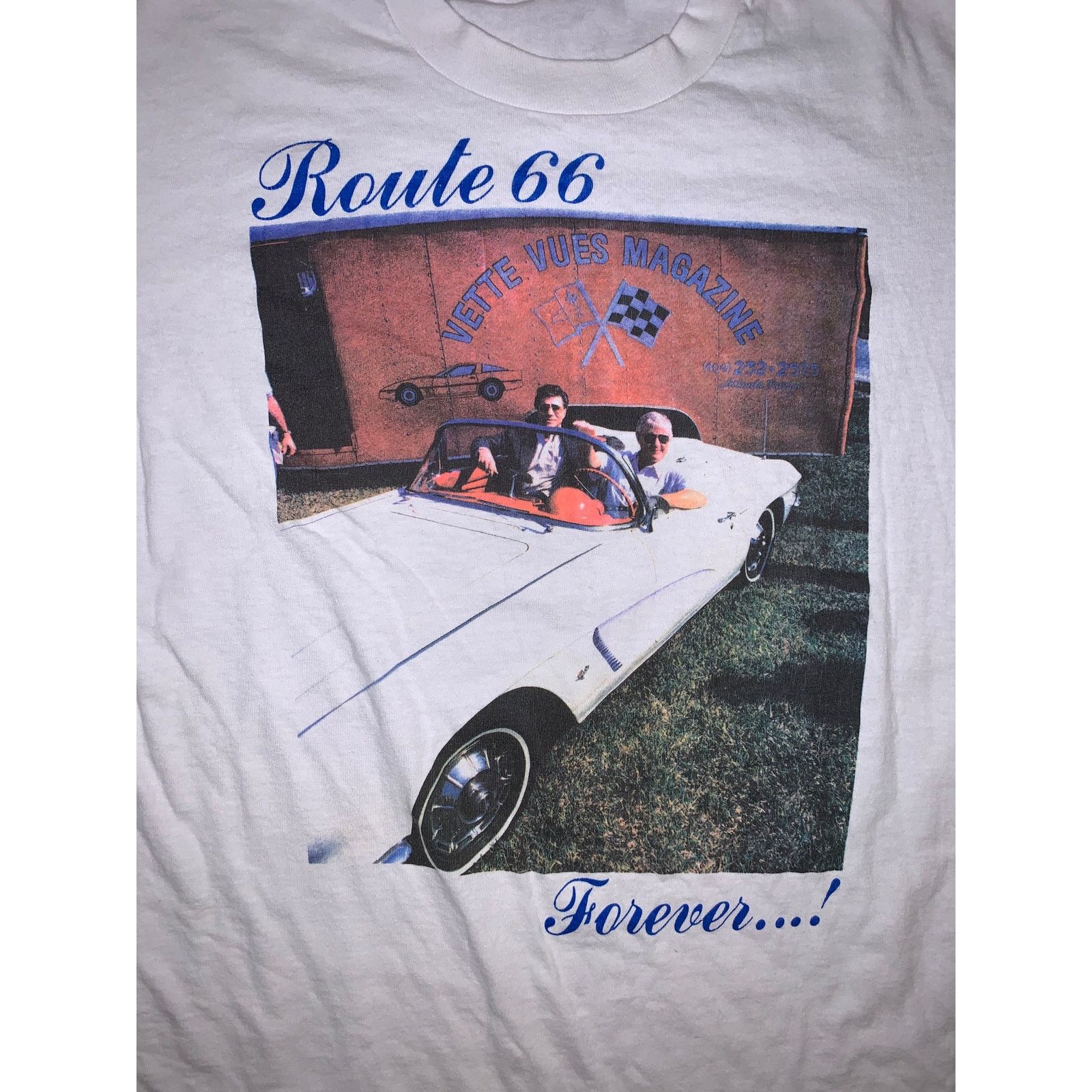 Fruit Of The Loom × Vintage Route 66 Corvette T Shirt Large Vette Vues Triple Print USA Size US M / EU 48-50 / 2 - 3 Thumbnail