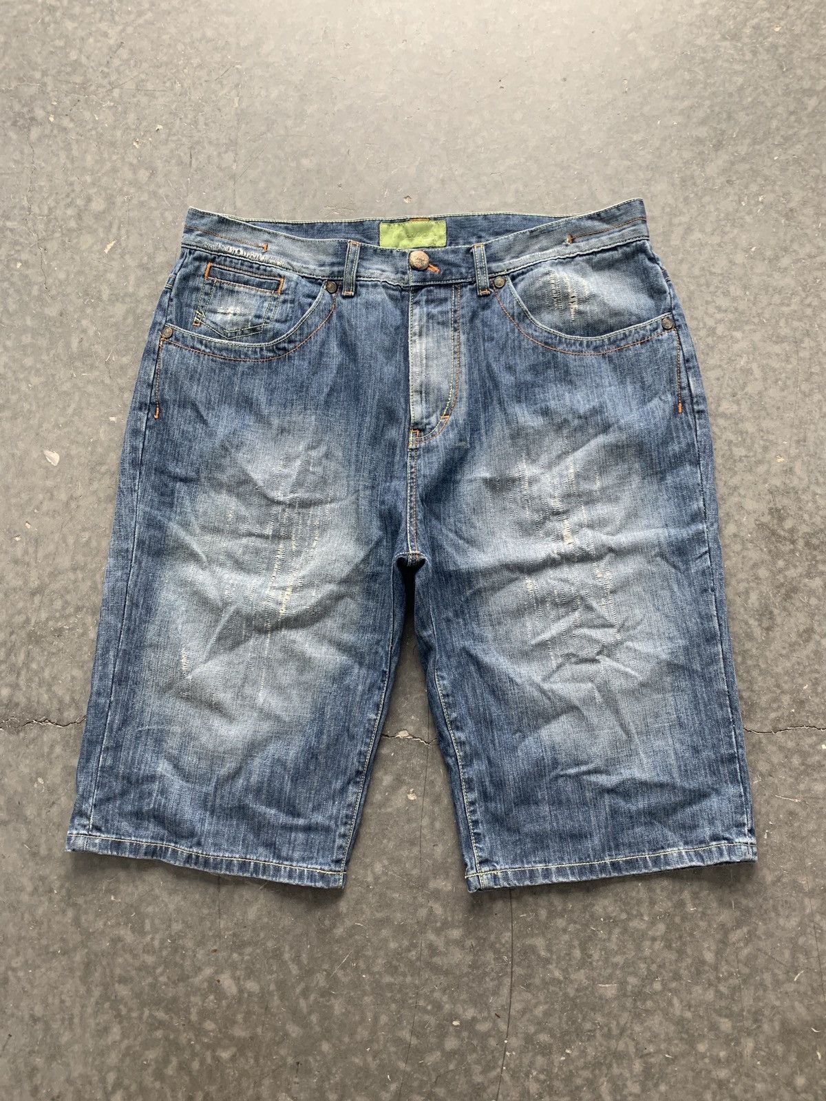 JNCO × Southpole × Vintage Crazy Vintage Y2K Distressed Baggy Jean Shorts Skater Size US 40 / EU 56 - 4 Thumbnail