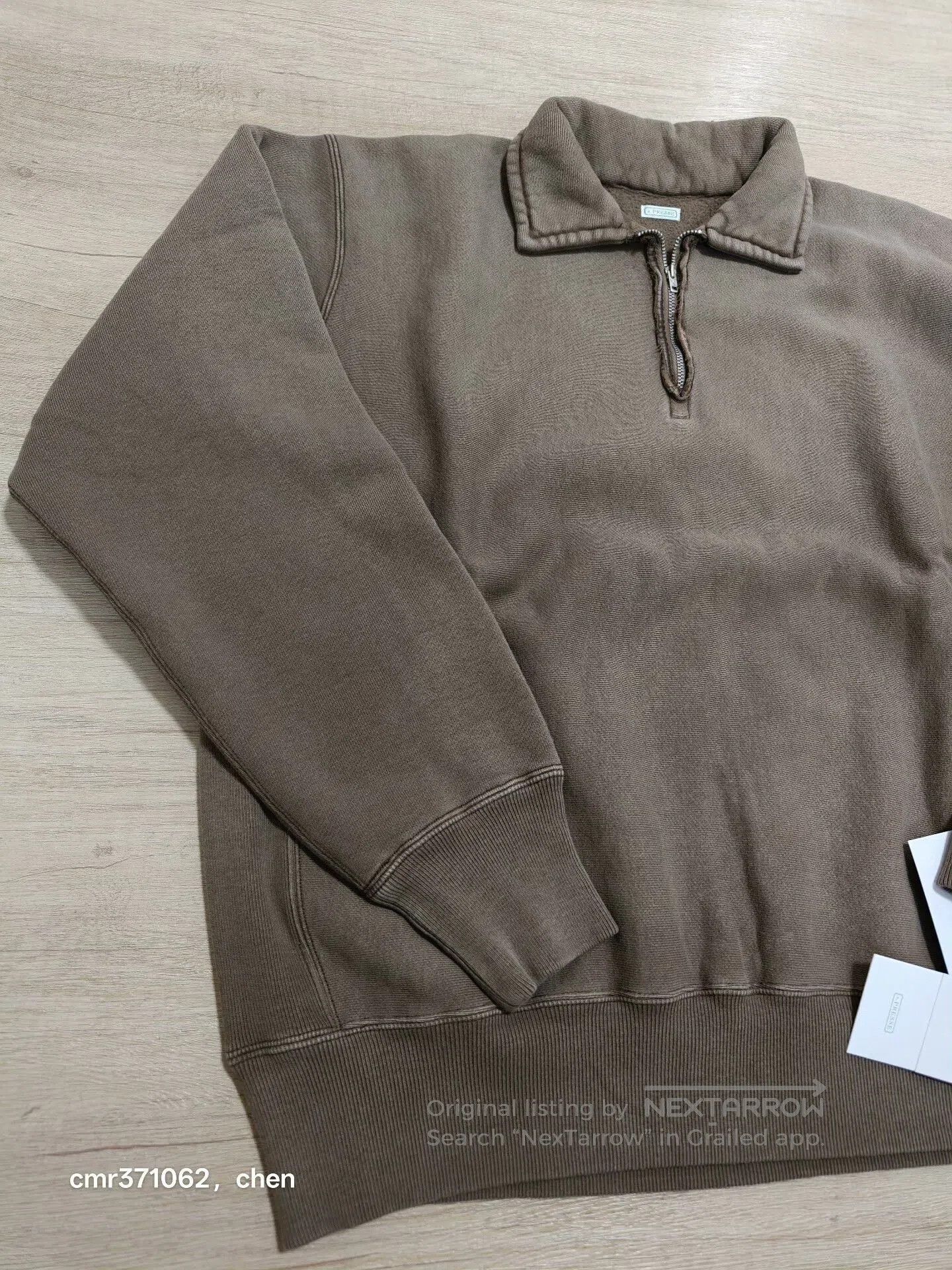 A.PRESSE A.PRESSE 26SS Vintage Distressed Half-Zip Sweatshirt. Size US M / EU 48-50 / 2 - 2 Thumbnail