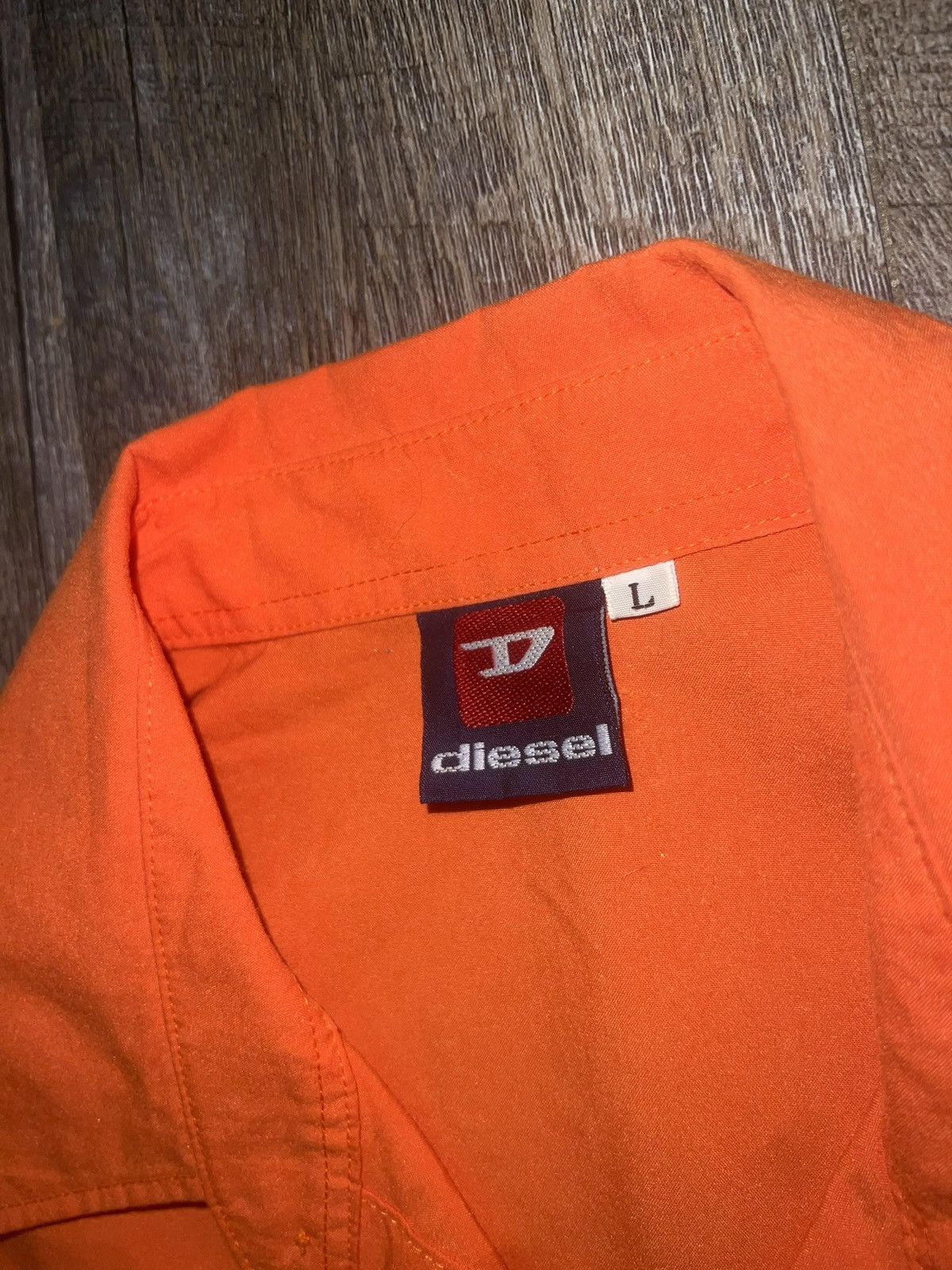 Diesel Vintage Diesel Orange Button Up Shirt Size Large Size US L / EU 52-54 / 3 - 3 Thumbnail