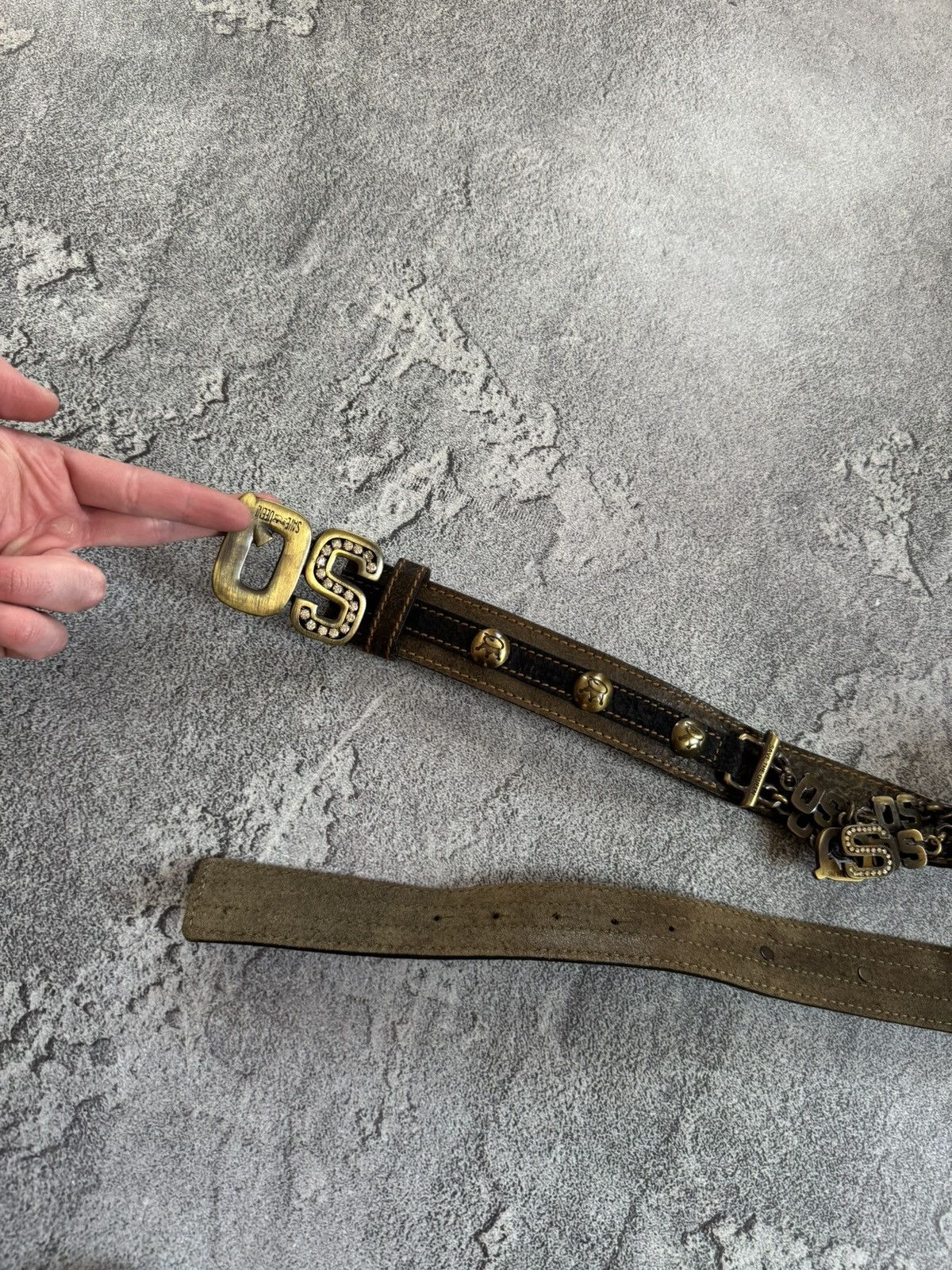 Jean Paul Gaultier Save the queen leather belt retro style vintage avantgarde Size ONE SIZE - 16 Thumbnail