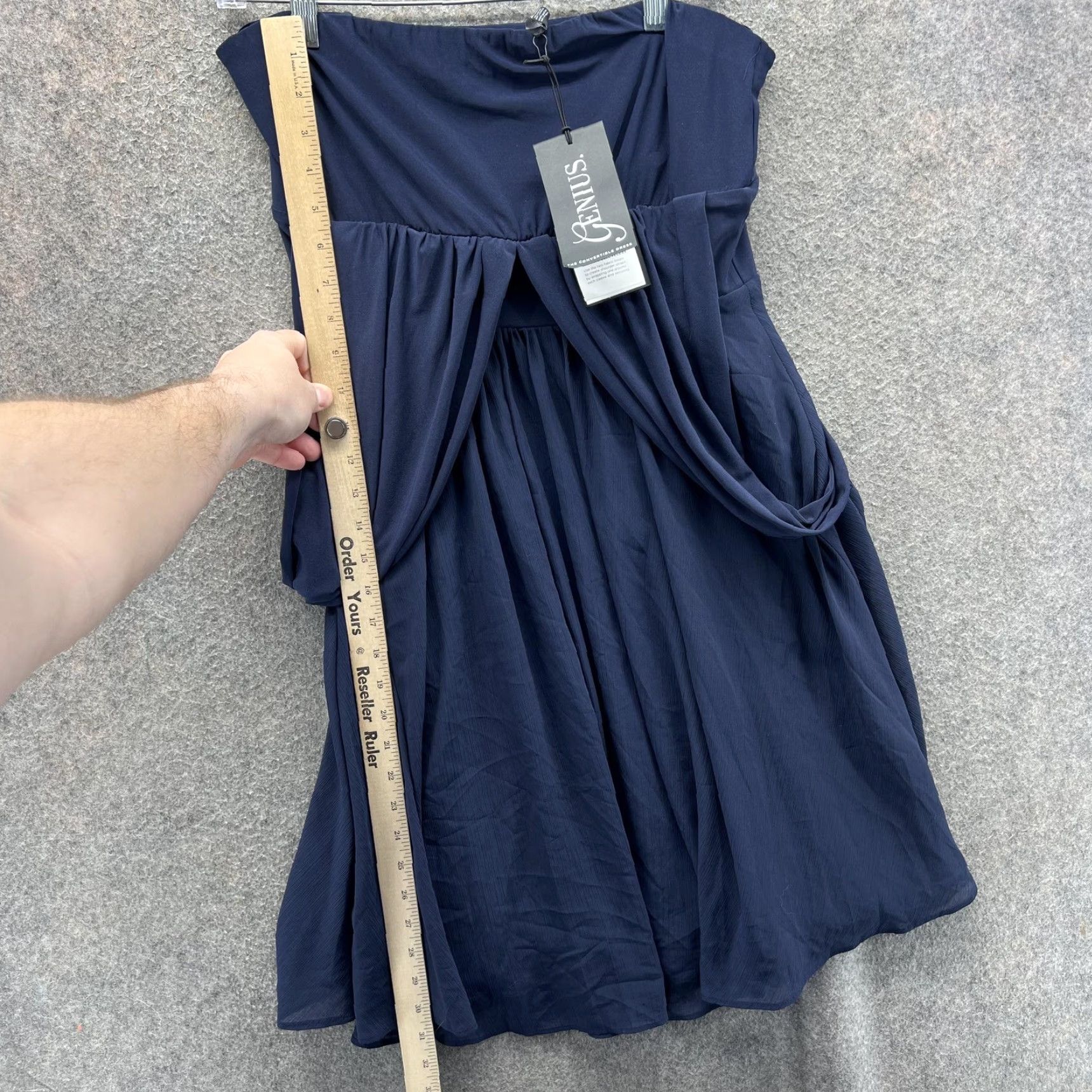 White House Black Market Dress Womens 8 Navy Genius Convertible Midi  Multiway Dress