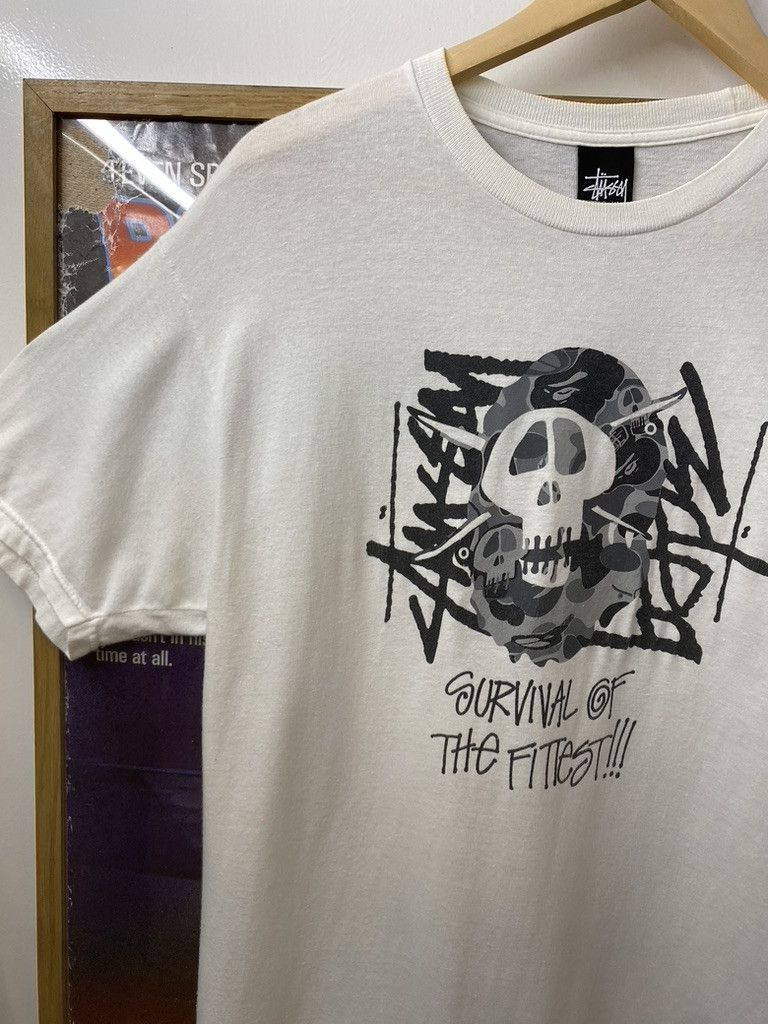 Bape × Stussy 2010 Bape x Stussy Survival Of The Fittest T Shirt Size US M / EU 48-50 / 2 - 4 Thumbnail