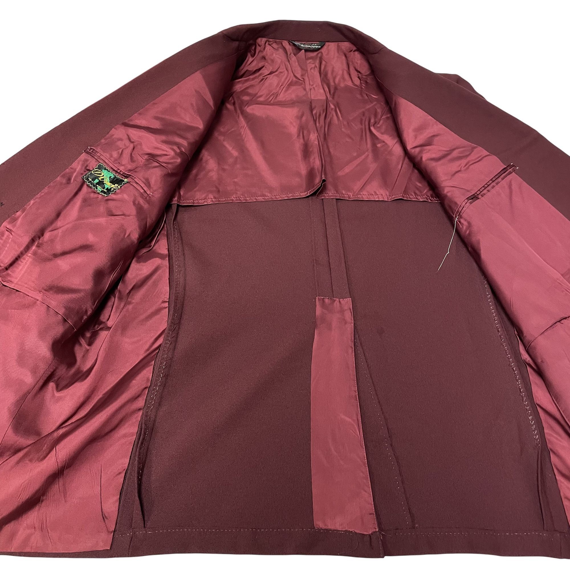 Other Vtg Maroon Gold Btn Sport Coat Double Breasted Wool Jacket Size 46R - 7 Thumbnail