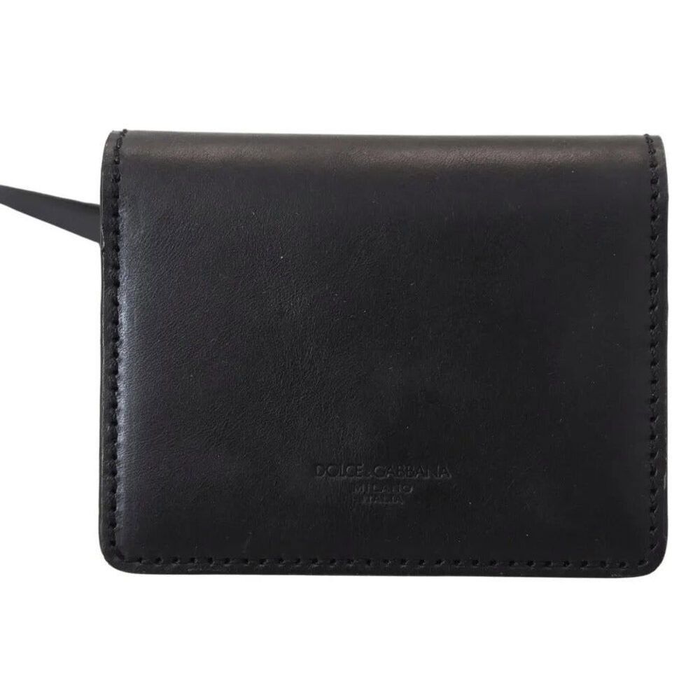 Dolce & Gabbana Dolce & Gabbana Black Leather Bifold Shoulder Sling Women Wa Size ONE SIZE - 8 Thumbnail