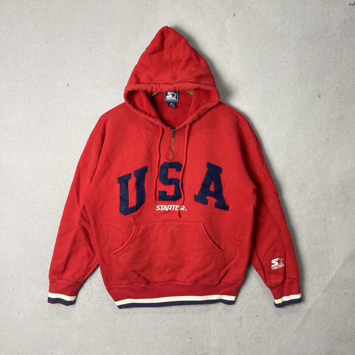 Starter Vintage Starter USA Half Zip Hoodie Size US M / EU 48-50 / 2 - 1 Thumbnail