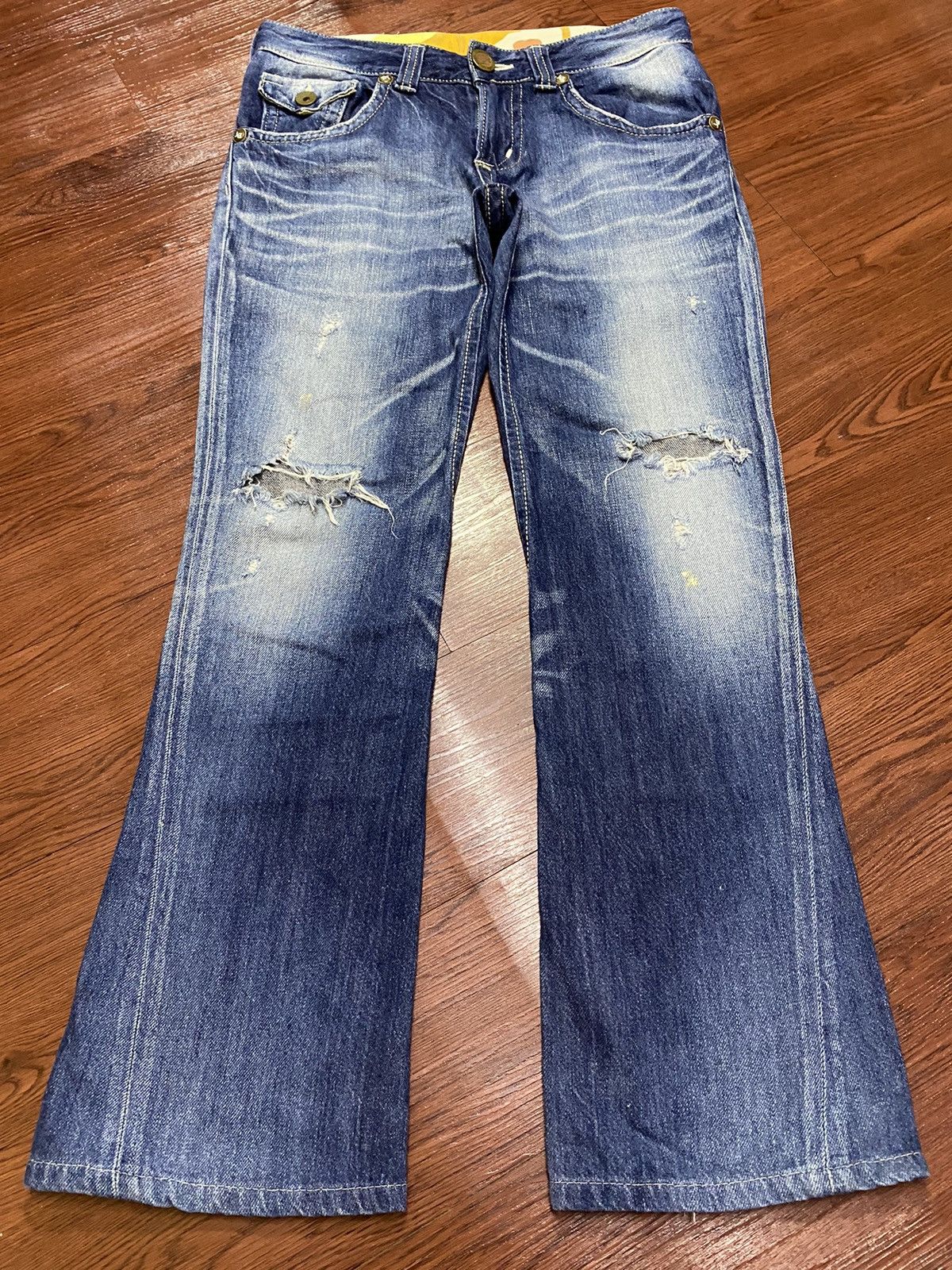 Edwin Vintage Edwin Blue Trip Whisker Flare Jeans Size US 33 - 1 Thumbnail