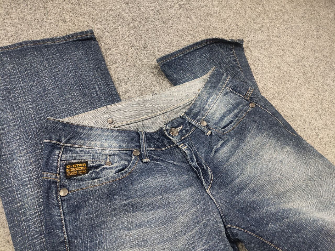 G-Star Vintage G Star Y2K Flared Jeans Low Rise Belt LBG Bootcut Size US 31 - 12 Thumbnail