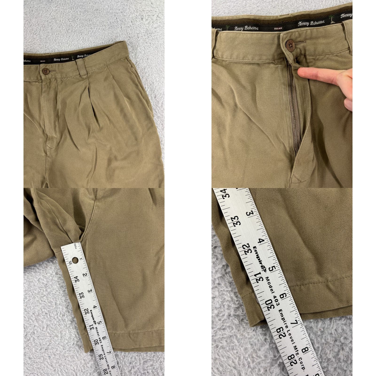 Tommy Bahama Tommy Bahama Shorts Mens 35 Brown Beige Pleated Silk Bermuda Casual Beach Resort Aloha Mens 35 Beige Silk Pleated Shorts Size US 35 - 8 Thumbnail