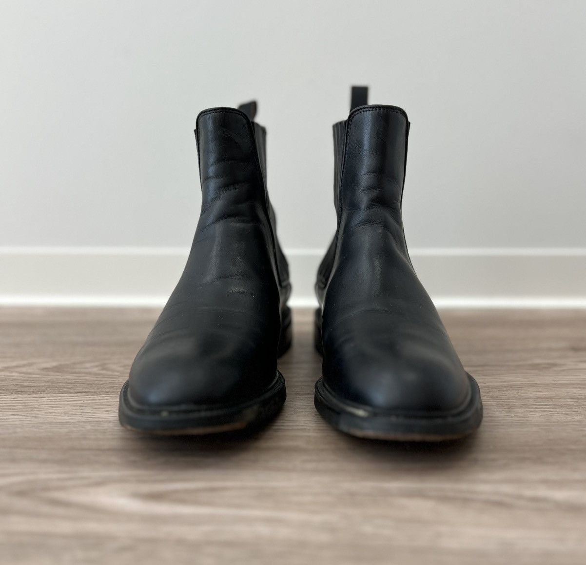 Santoni Santoni Leather Black Ankle Chelsea Boots Size US 8.5 / IT 38.5 - 2 Thumbnail