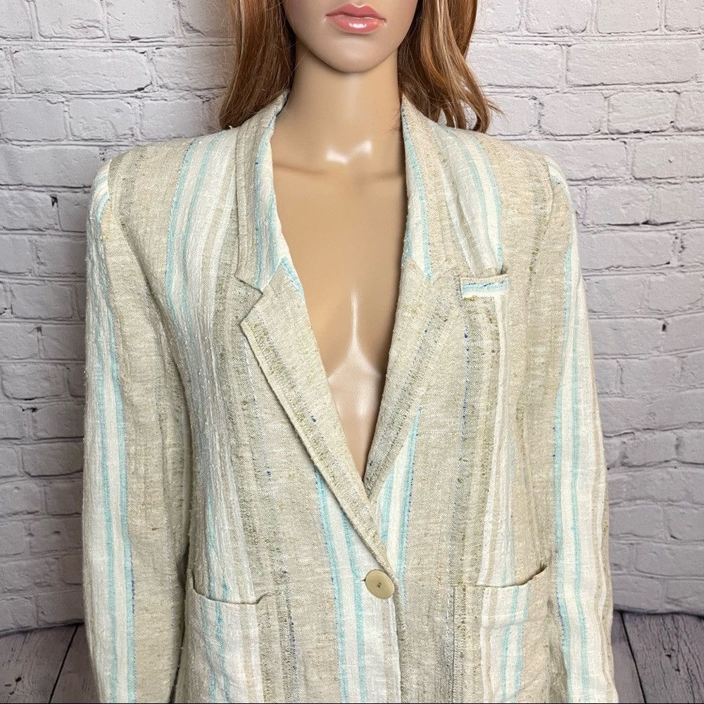 Travis Scott La Fame Linen Striped Jacket Size M Size M / US 6-8 / IT 42-44 - 2 Thumbnail