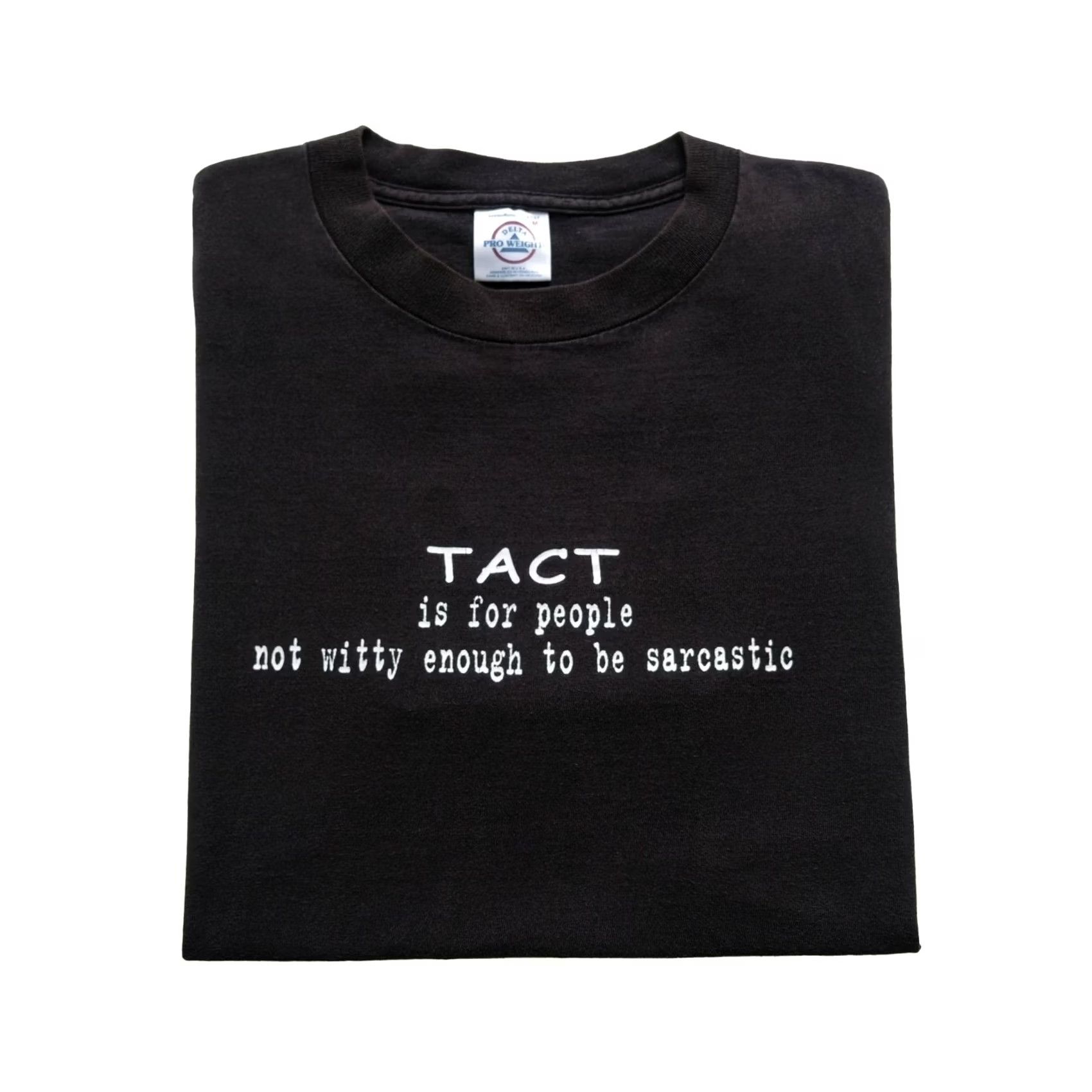 Delta VINTAGE Delta T-Shirt Mens Regular Size M Black 90s Funny Comedy Sarcastic Cotton Short Sleeve Crew Neck Size US M / EU 48-50 / 2 - 2 Thumbnail