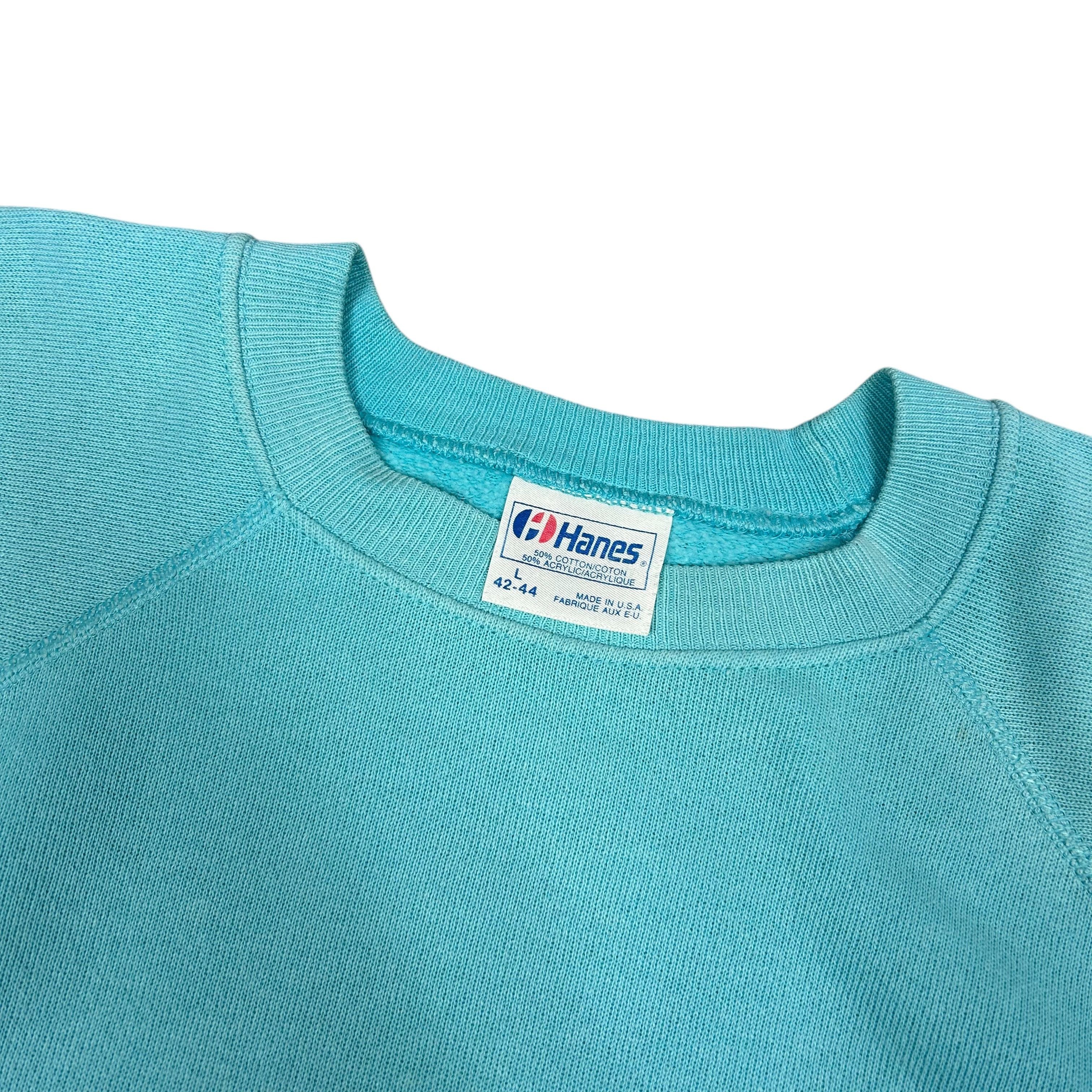 Hanes × Vintage 80s Hanes Made in USA Blue Pullover Sweatshirt Fifty L Size US L / EU 52-54 / 3 - 4 Thumbnail