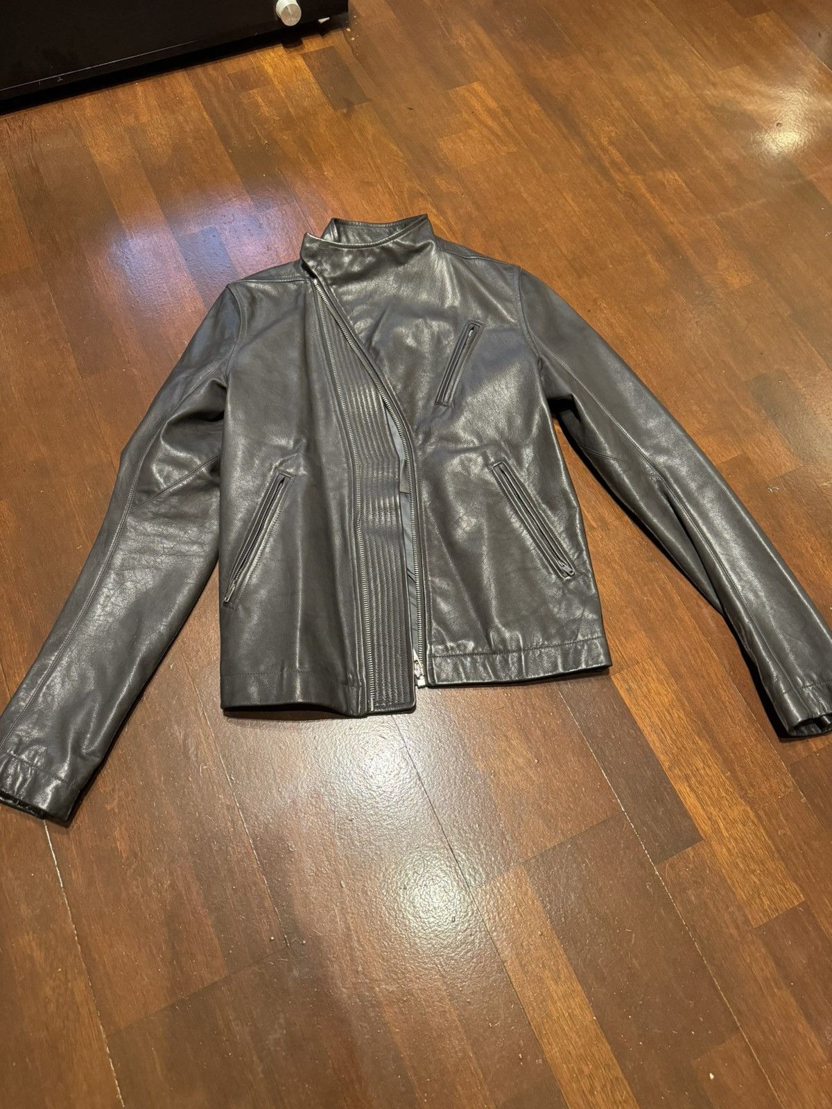 Rick Owens Geoneck Leather Jacket | Grailed