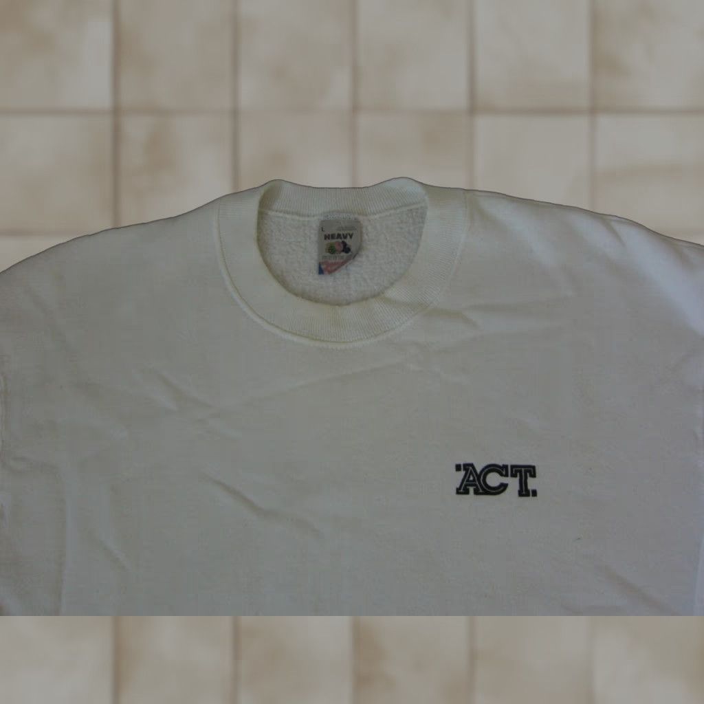 Fruit Of The Loom VINTAGE Fruit of the Loom Sweatshirt Mens L White 90s Crew Neck Logo Pullover Shirt Size US L / EU 52-54 / 3 - 1 Thumbnail