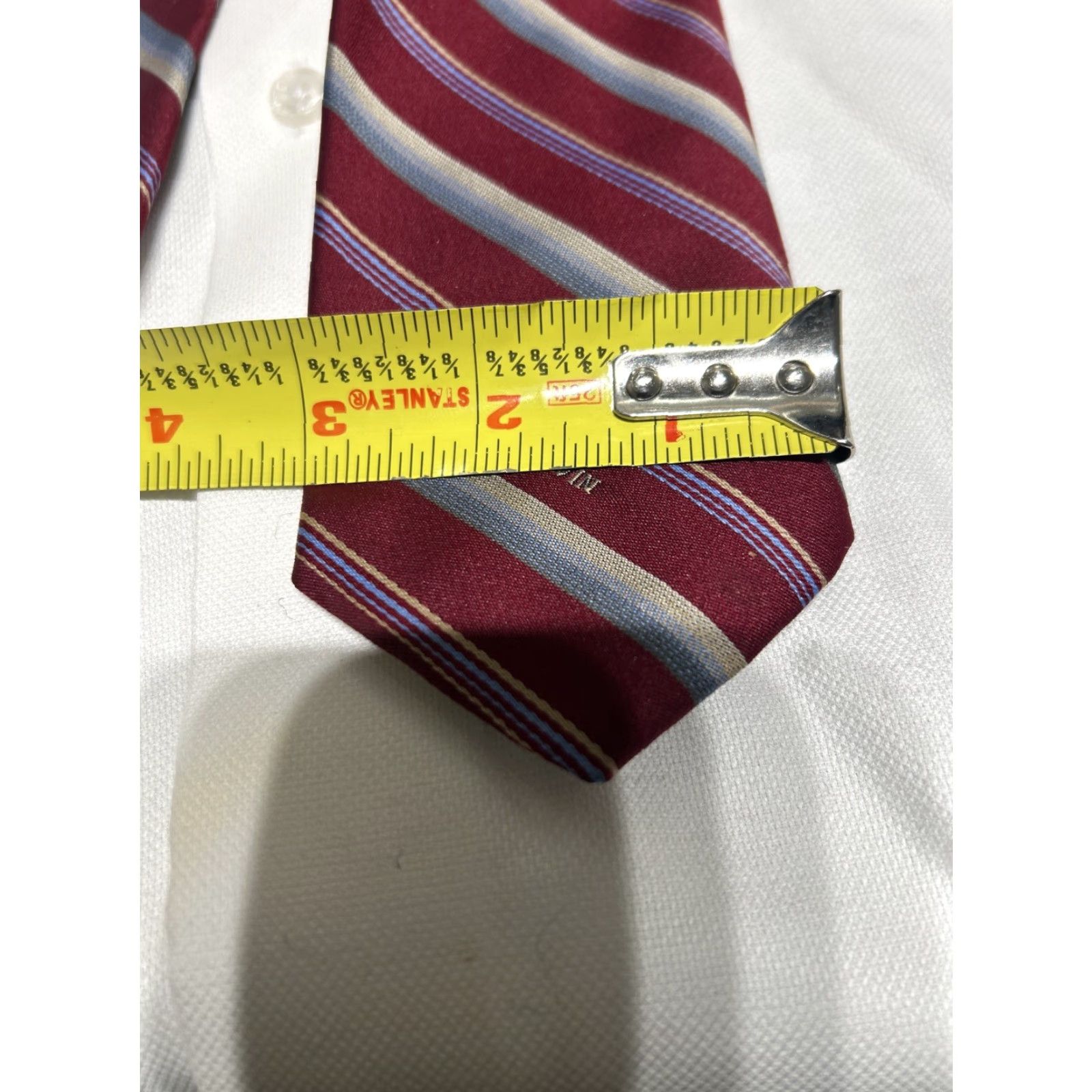 Lanvin VINTAGE Lanvin NECK TIE Men Red Blue Striped 100% Silk Classic 57-60 in 3 1/2 - 3 3/4 in France Mens Size ONE SIZE - 5 Thumbnail