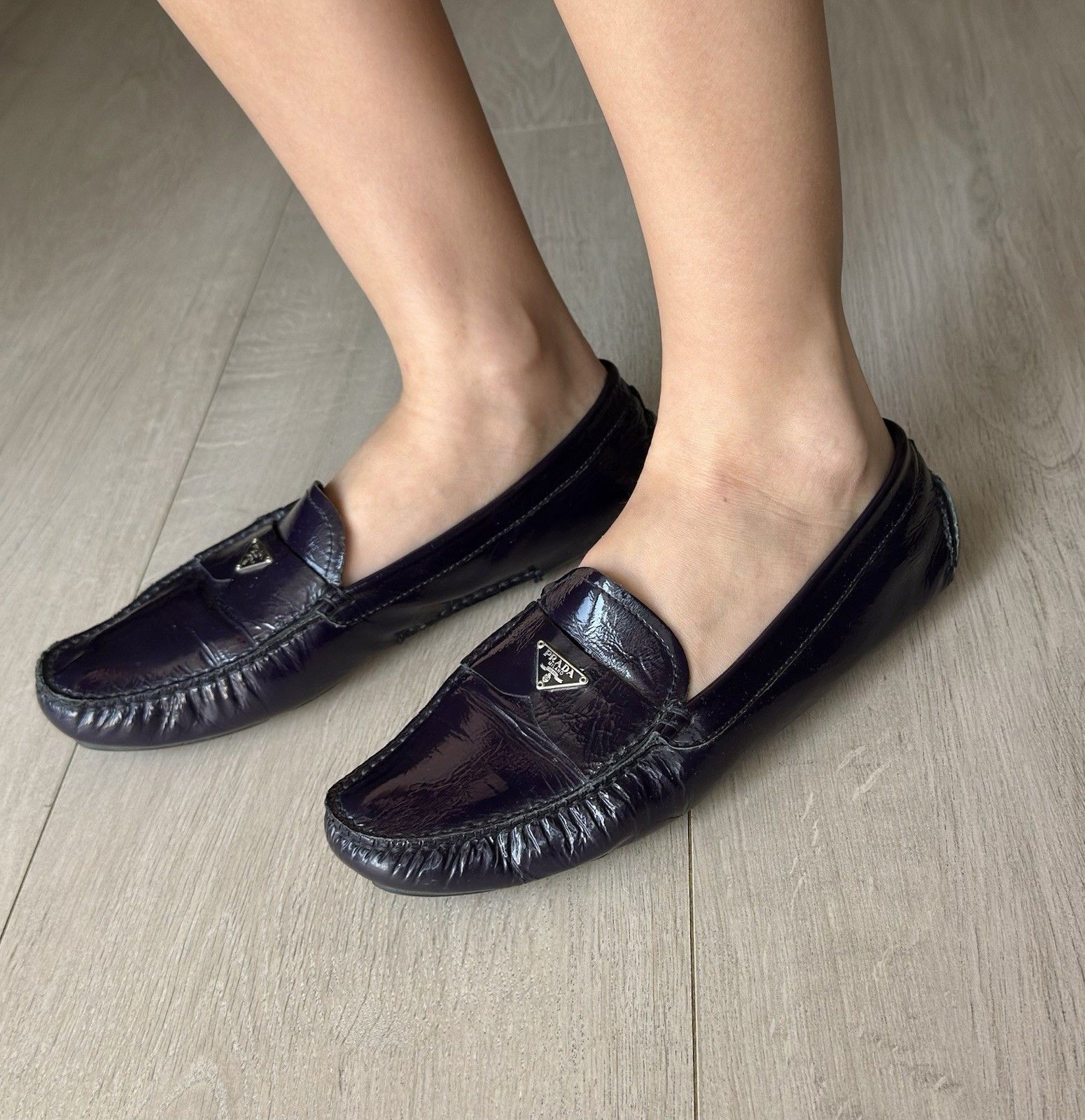 Prada Prada Vintage Purple Patent leather Flats Loafers Size US 10 / IT 40 - 1 Thumbnail