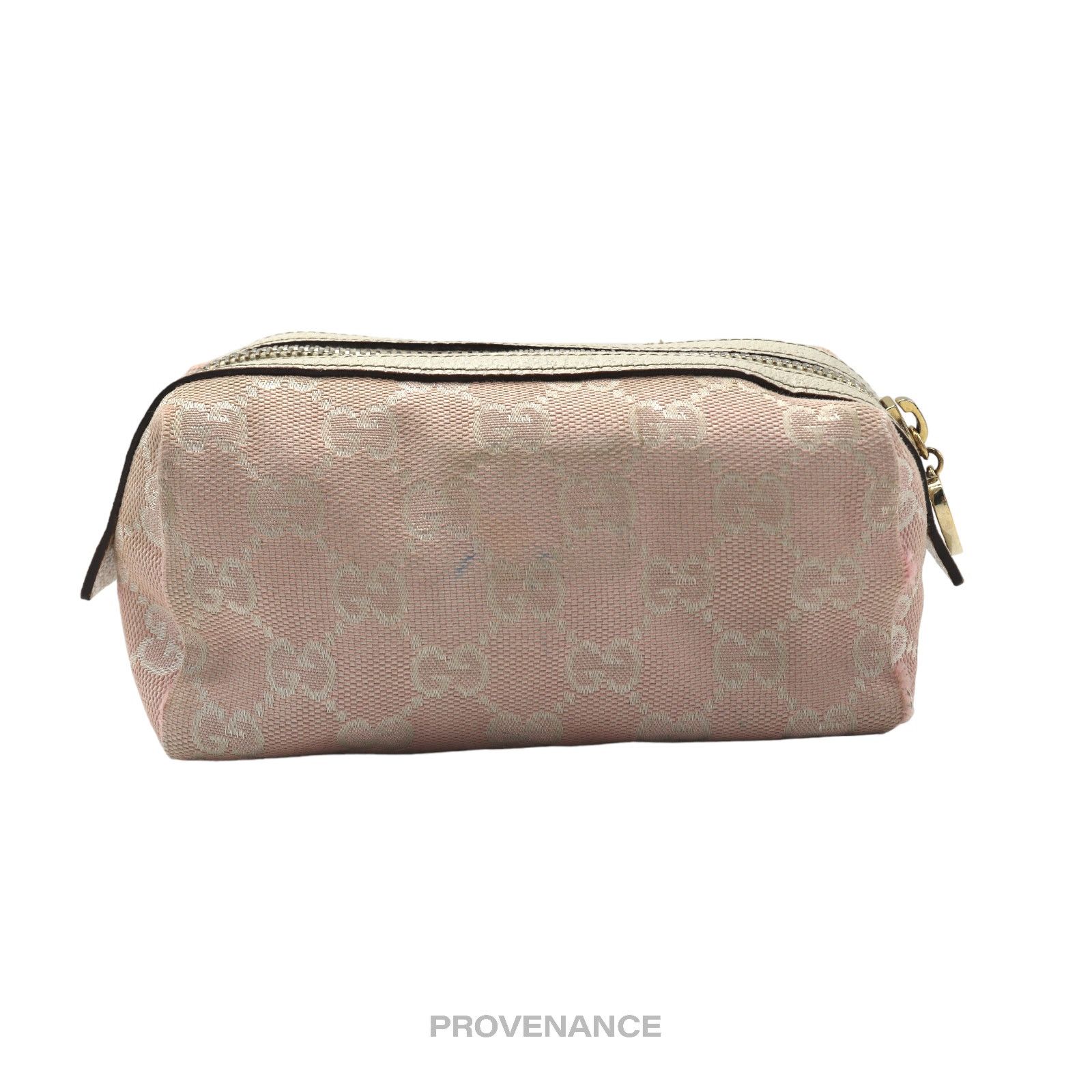 Gucci 🔴 Gucci Cosmetic Pouch - Powder Pink GG Canvas Heart Size ONE SIZE - 2 Thumbnail