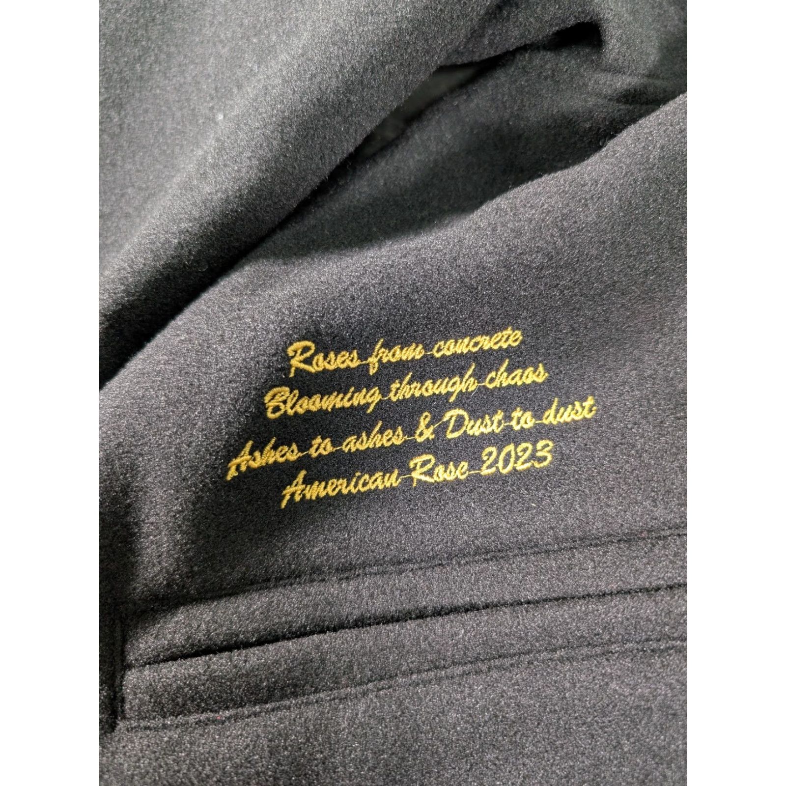 Vintage Civil Regime Blooming Skies Varsity Jacket Mens Small Black Embroidered Pegasus Chaos Logo Button Pockets Lined Insulated All Seasons Casual Travel Size US S / EU 44-46 / 1 - 3 Thumbnail