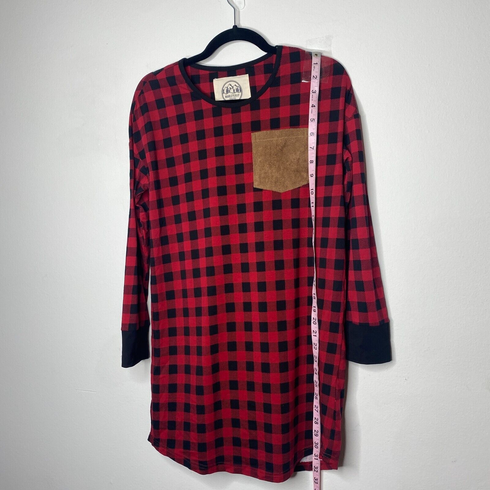Other NWT Marleylilly Red Black Buffalo Plaid Pocket Flannel Tunic Size XS / US 0-2 / IT 36-38 - 11 Thumbnail
