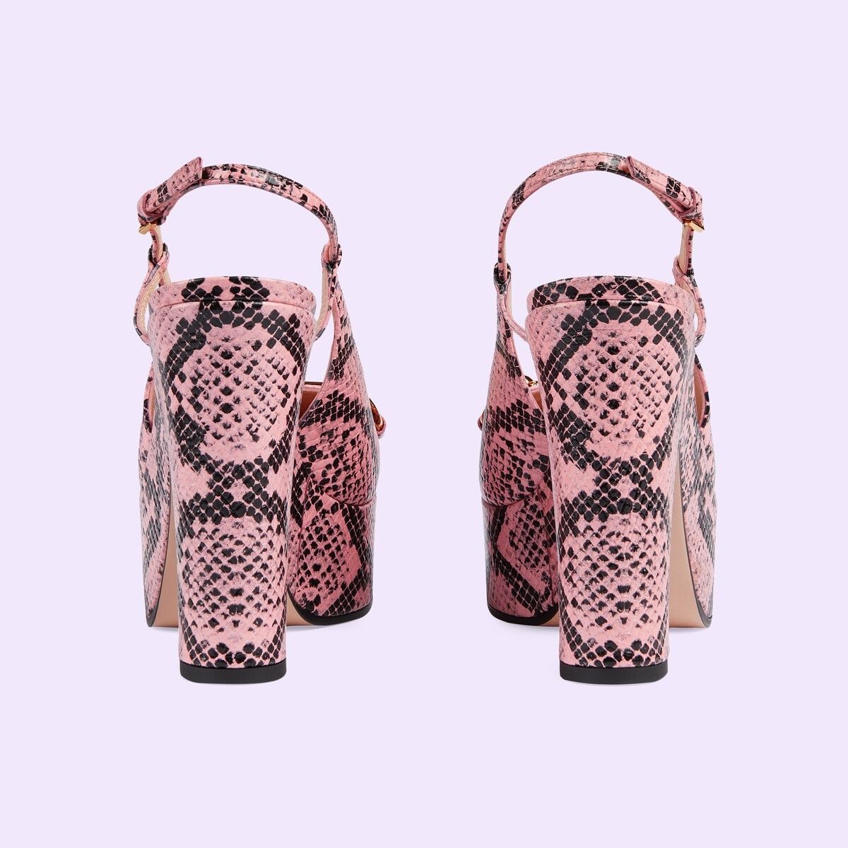o1s1wg110225 Python Print High Heel Pumps in Pink/Black