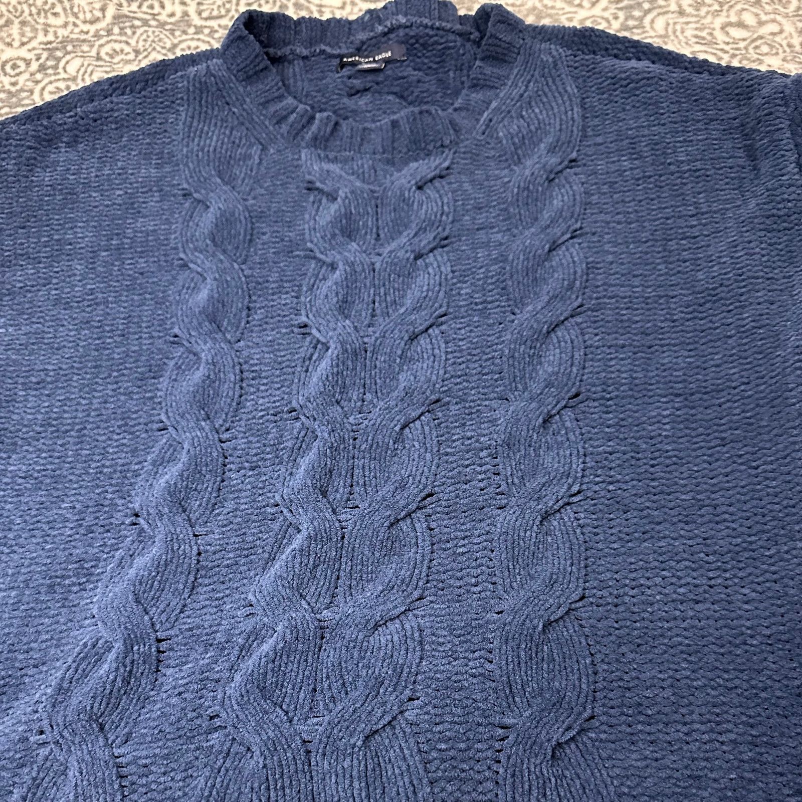 American Eagle Outfitters American Eagle Royal Blue Knit Sweater Size Medium Size M / US 6-8 / IT 42-44 - 3 Thumbnail