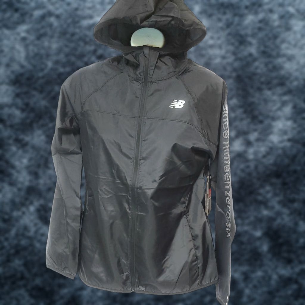New Balance Womens New Balance WJ01216 Black Reflective Windcheater Running Jacket Size S / US 4 / IT 40 - 1 Thumbnail