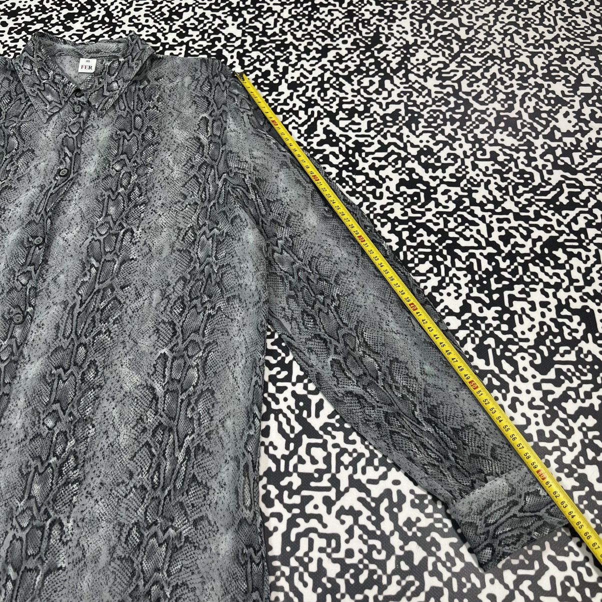 Ferre GF Ferre Snake Python Print Luxury Style Retro Long Shirt Size M / US 6-8 / IT 42-44 - 19 Thumbnail