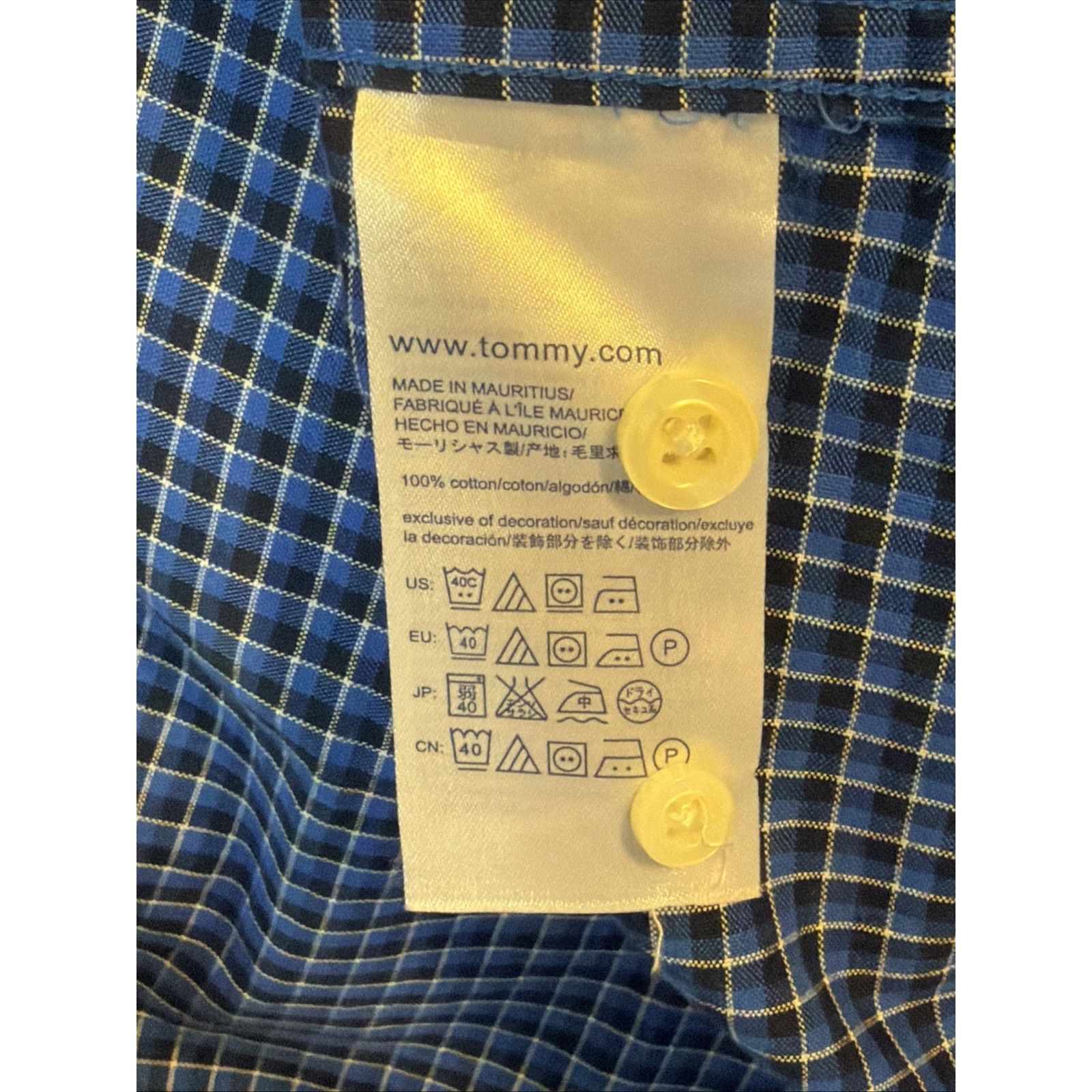 Tommy Hilfiger Tommy Hilfiger Classic Fit Micro Check XL Cotton Blue Size US XL / EU 56 / 4 - 14 Thumbnail
