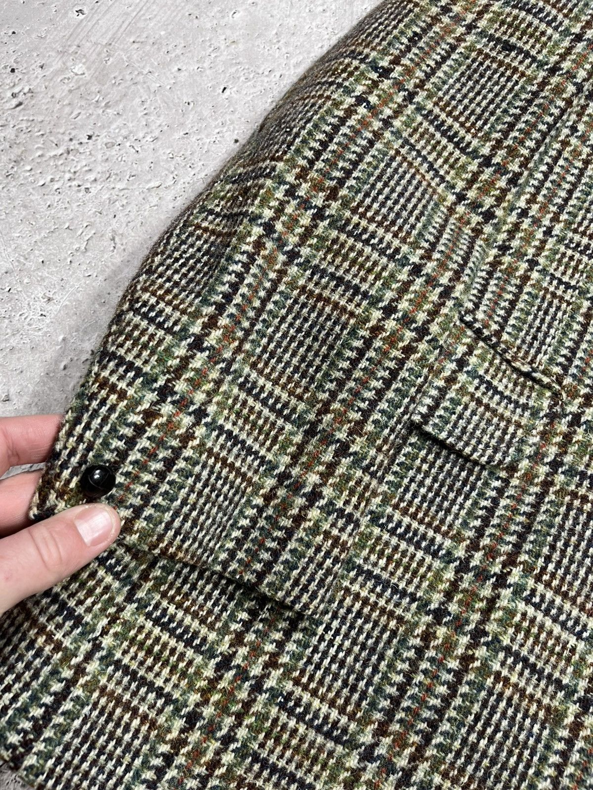 Harris Tweed Dunn & Co Harris Tweed Wool Blazer Jacket Check 108 Long Size 44R - 6 Thumbnail