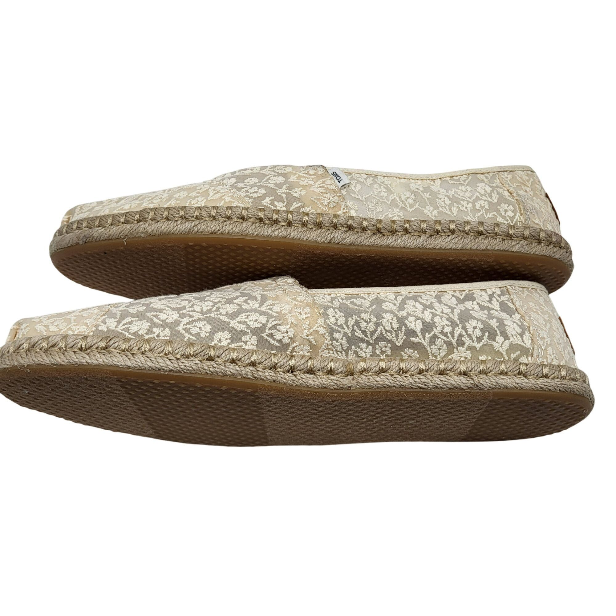 Toms Toms Alpargata Rope Posey Lace Espadrille Flats Cream Slip-O Size US 9 / IT 39 - 8 Thumbnail