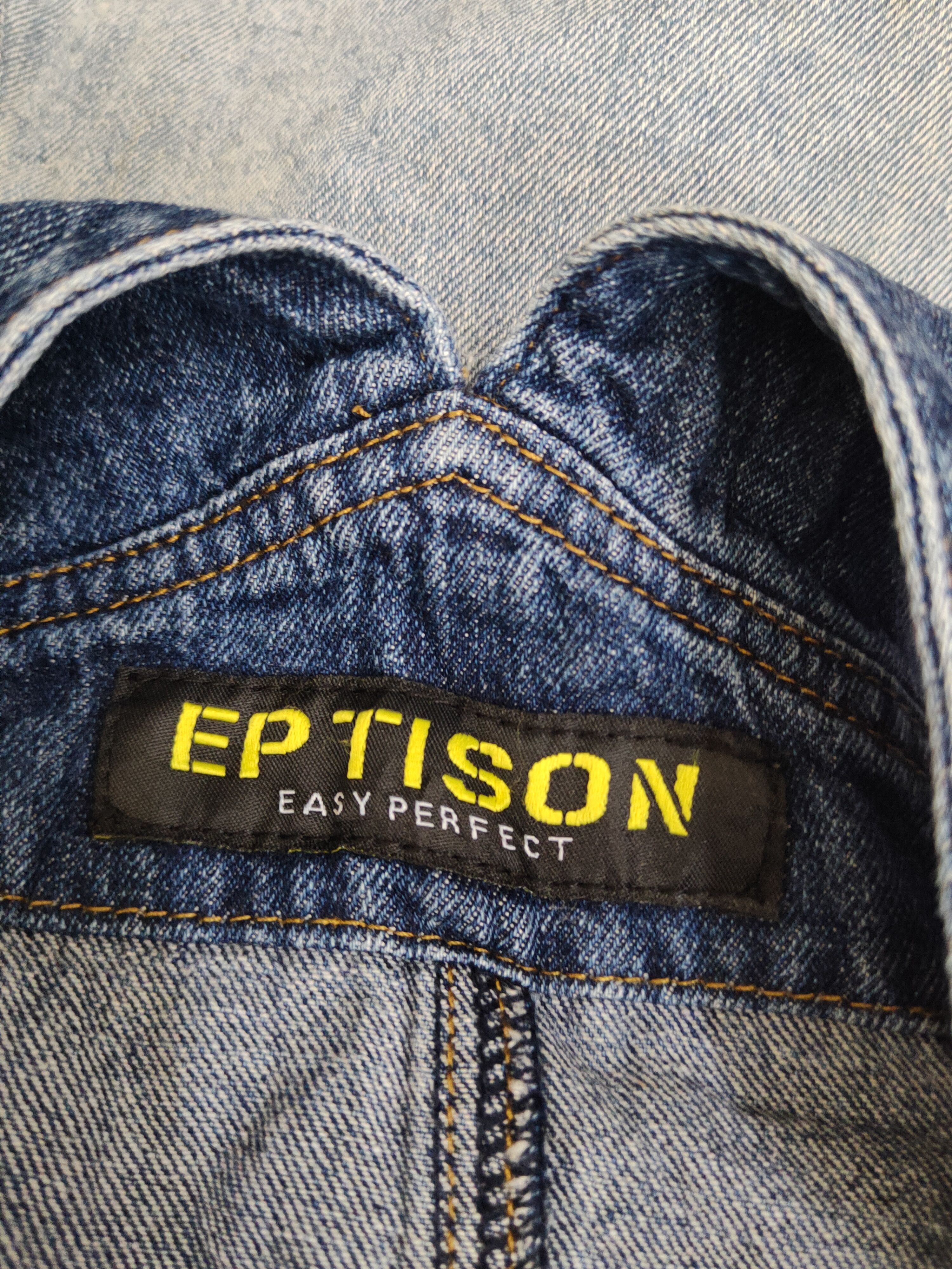 Japanese Brand × Vintage Eptison Dark Blue Distressed Denim Skirt Jumpsuits Size 29" - 12 Thumbnail