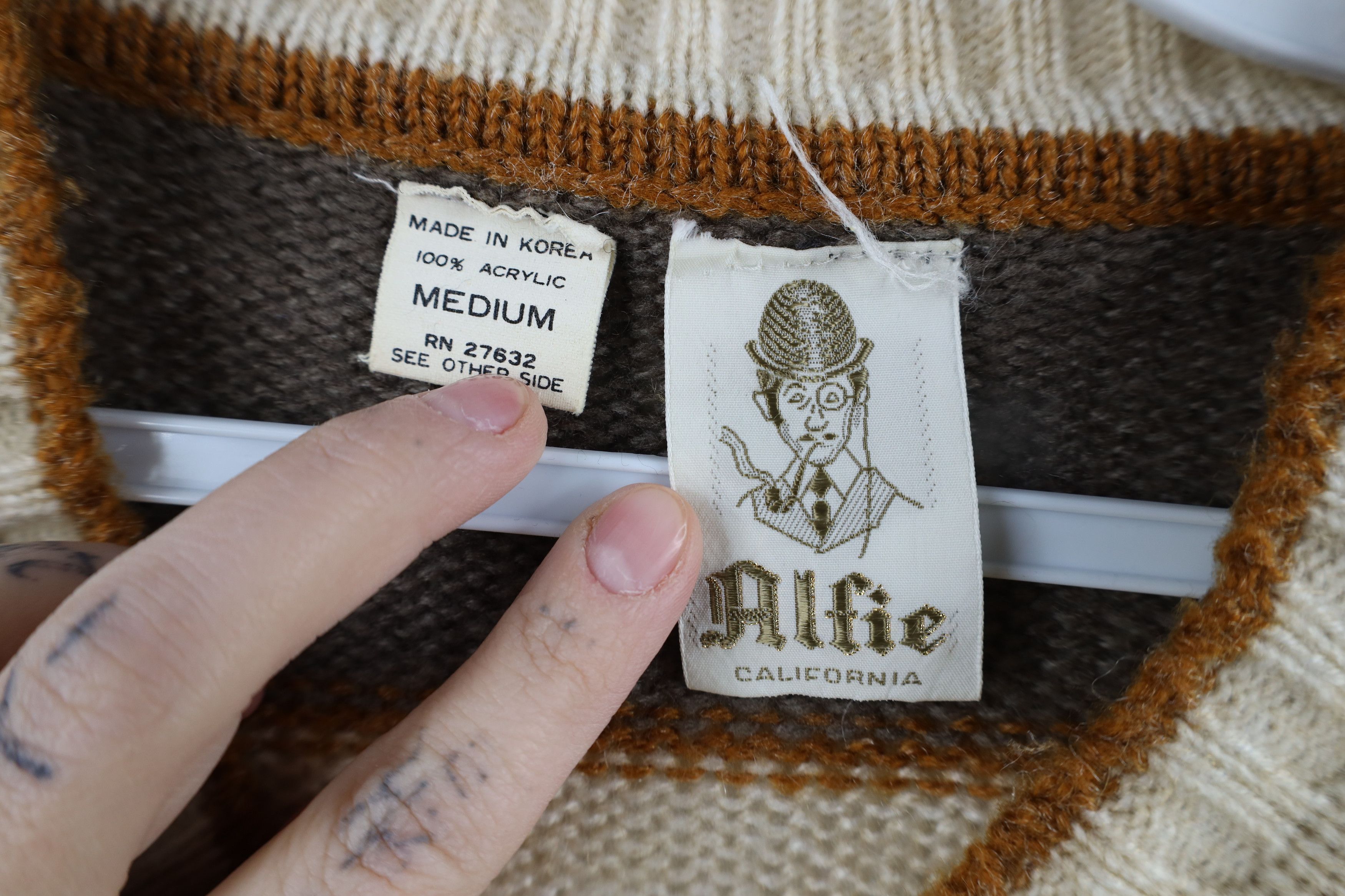 Vintage Vintage 70s Mid Century Modern MCM Striped Knit Sweater Size US M / EU 48-50 / 2 - 6 Thumbnail
