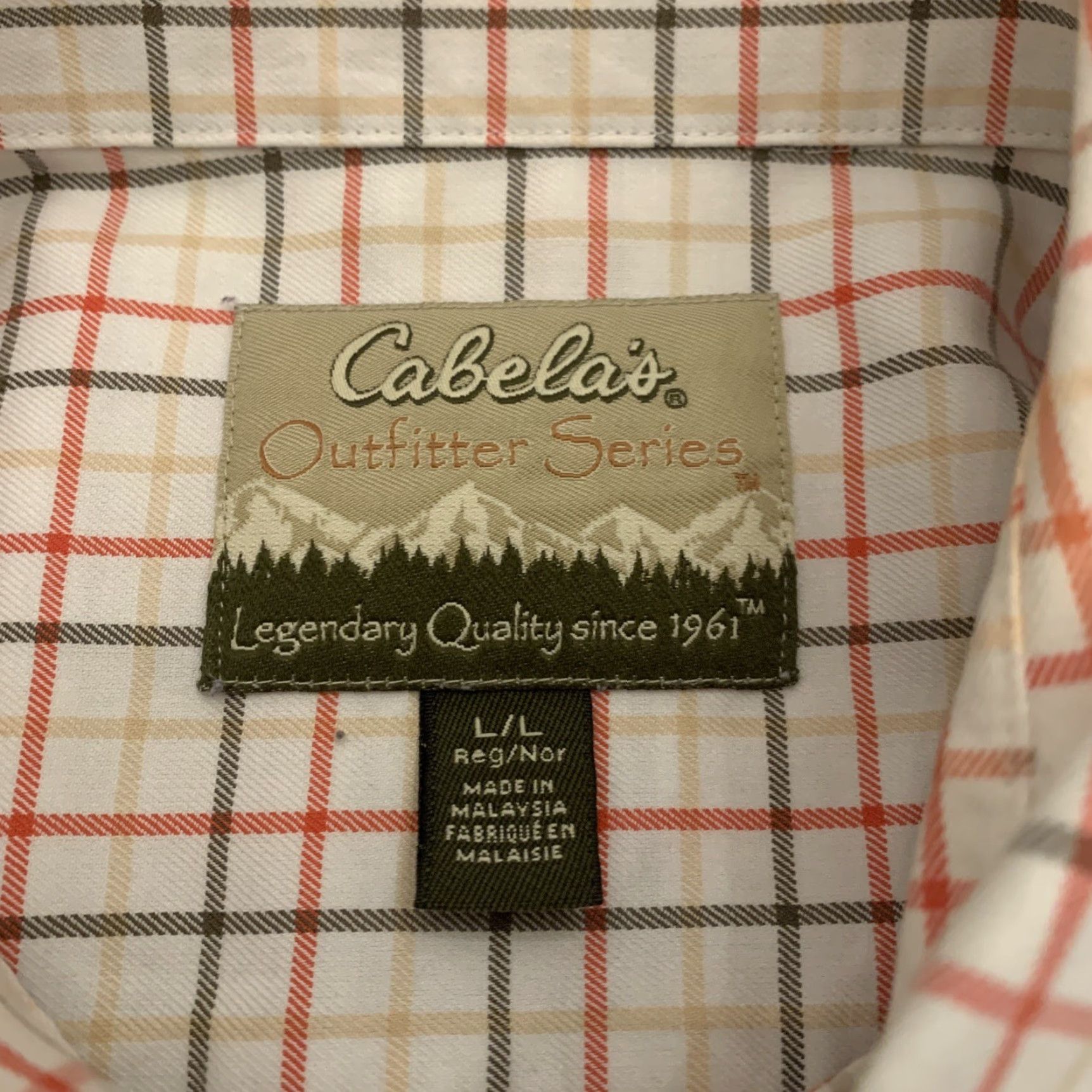 Vintage VINTAGE Cabela's Outfitter Series Check Button-Up Shirt Mens L Yellow/Grey Long Sleeve Size US L / EU 52-54 / 3 - 4 Thumbnail