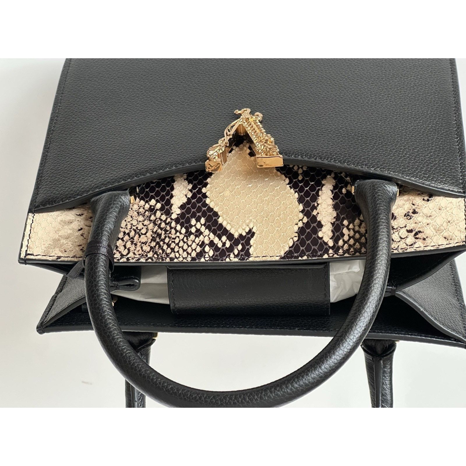 Versace Versace Virtus Calf Leather Small Black Bag 1005960 Size ONE SIZE - 8 Thumbnail