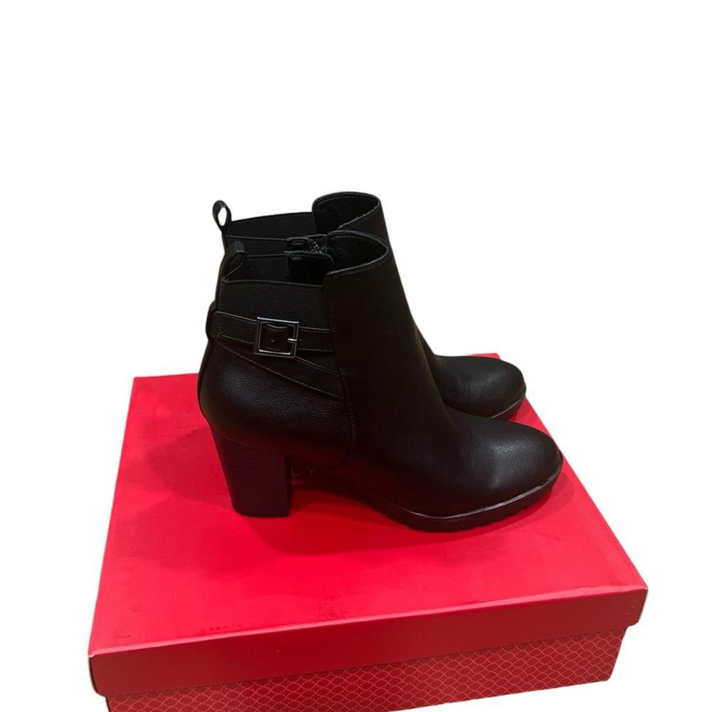 Designer Kelly & Katie KK- MALLORLA Black PU size 6 1/2 booties Size US 6.5 / IT 36.5 - 2 Thumbnail