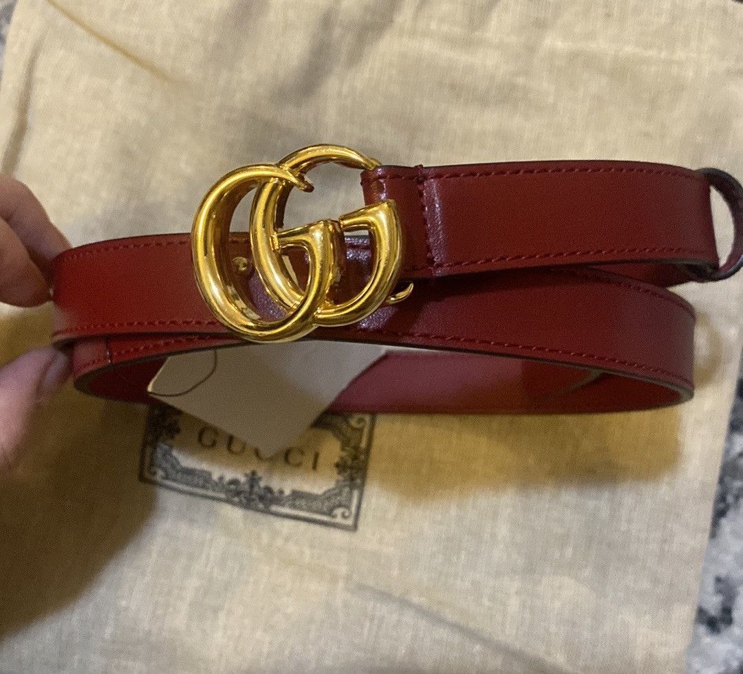 Gucci Gucci Rosso Ancora Thin Belt With Half Buckle | Grailed