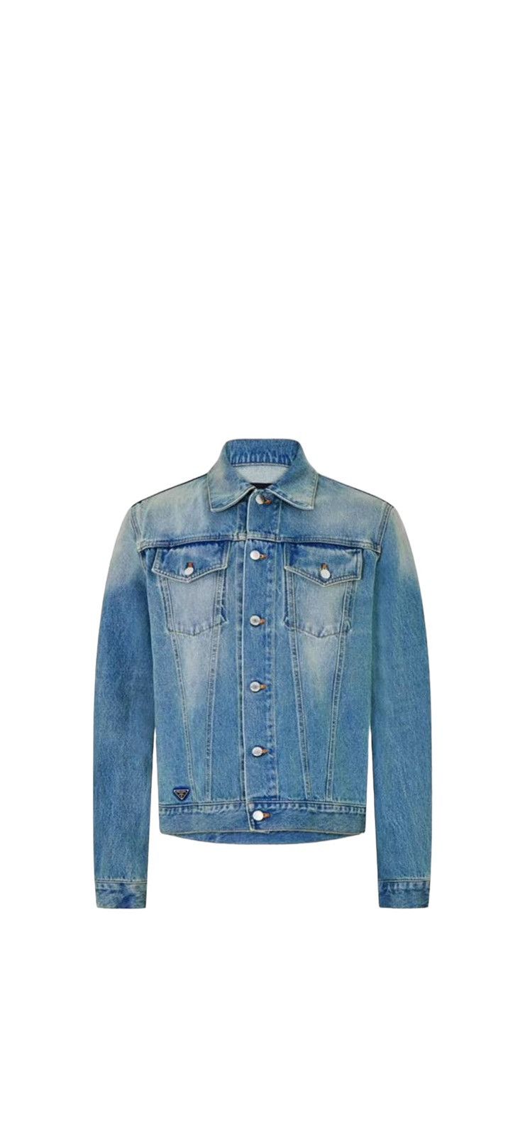 Image of Prada Denim Used Effect Jacket in Blue, Men's (Size Small)