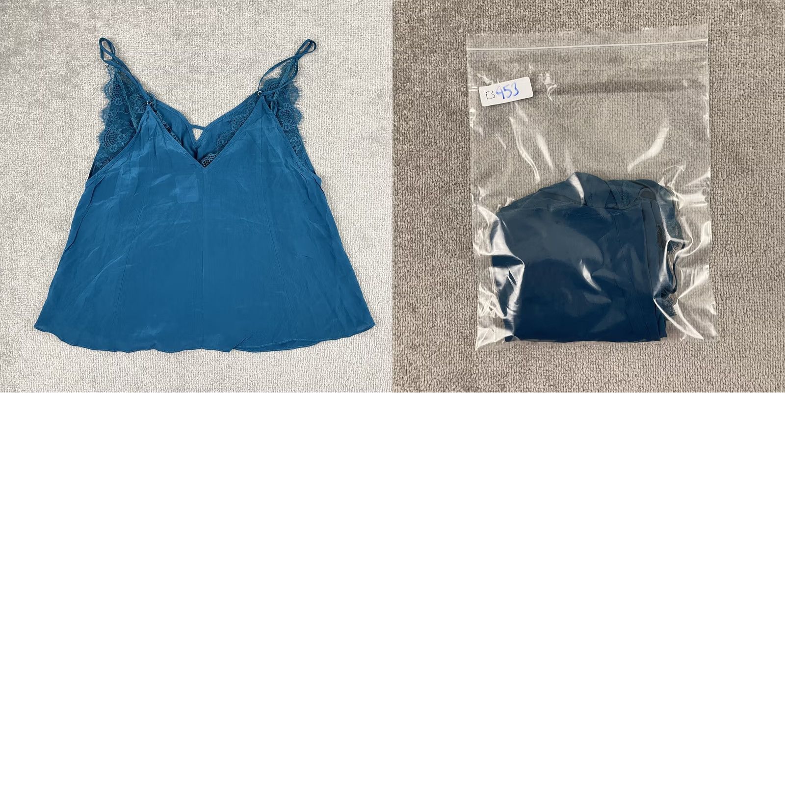 Free People Free People Intimately Blouse Womens L Blue Silk Laced Bralette Lingerie NEW Shirt Womens L Size Blue Silk Lace Bralette Size L / US 10 / IT 46 - 8 Thumbnail