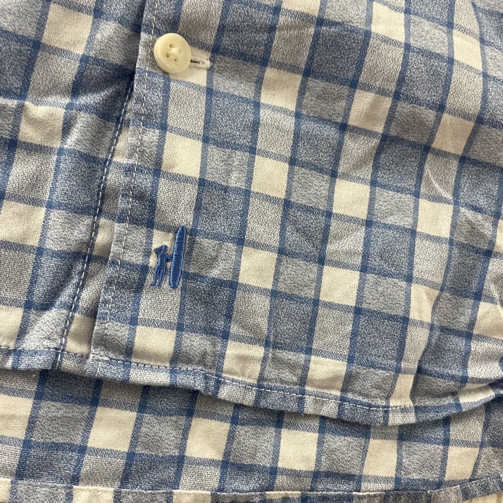 johnnie-O johnnie-O Plaid Long Sleeve Shirt Men Large Blue Button-Up Cotton Size US L / EU 52-54 / 3 - 2 Thumbnail