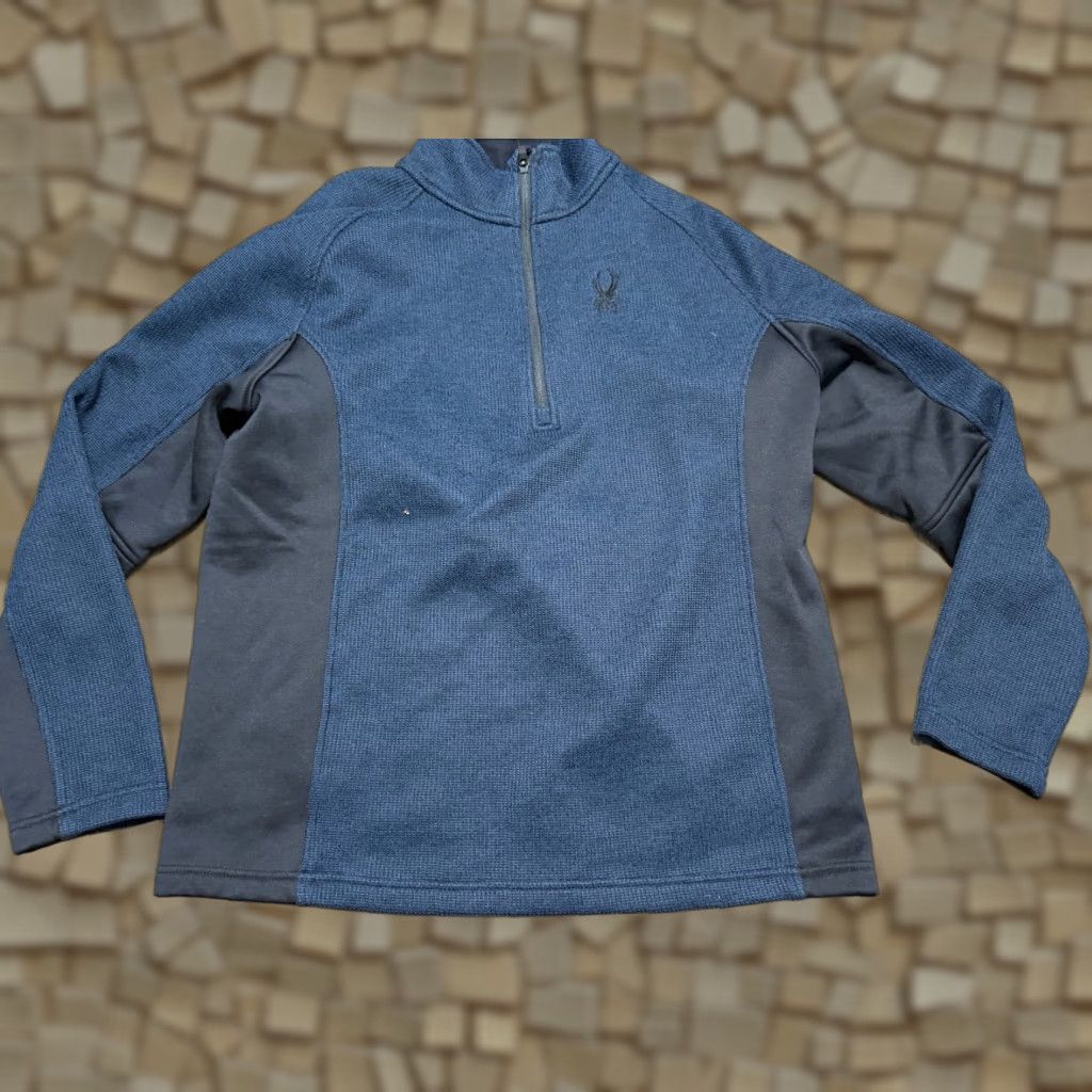 Spyder Spyder Sweater Men's XL Blue Black 1/4 Zipper Pullover Mock Neck Logo Zipper Pullover Regular Fit Vintage: No Size US XL / EU 56 / 4 - 1 Thumbnail